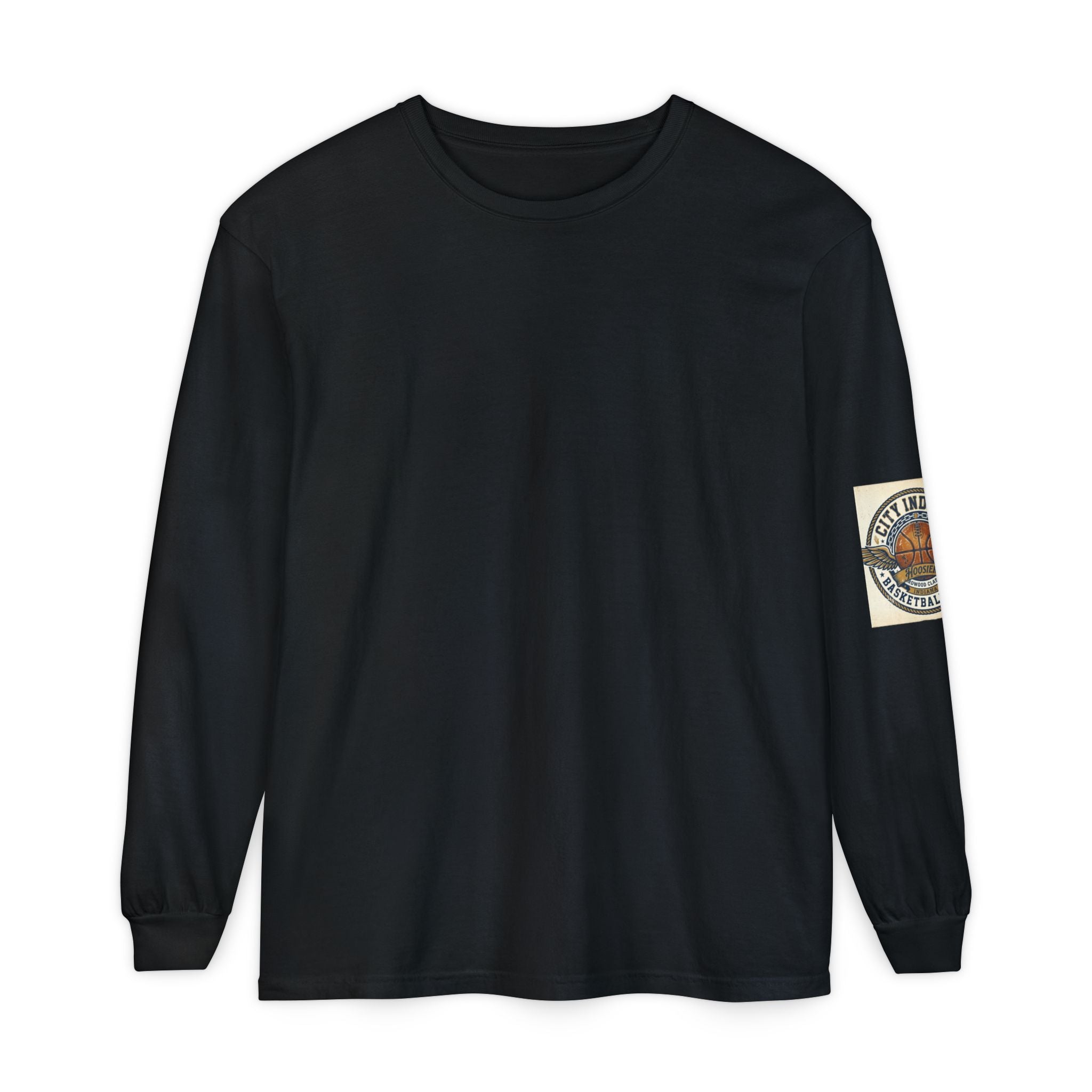 Basketball Club Long Sleeve Tee — City Indiana Winged Ball Graphic