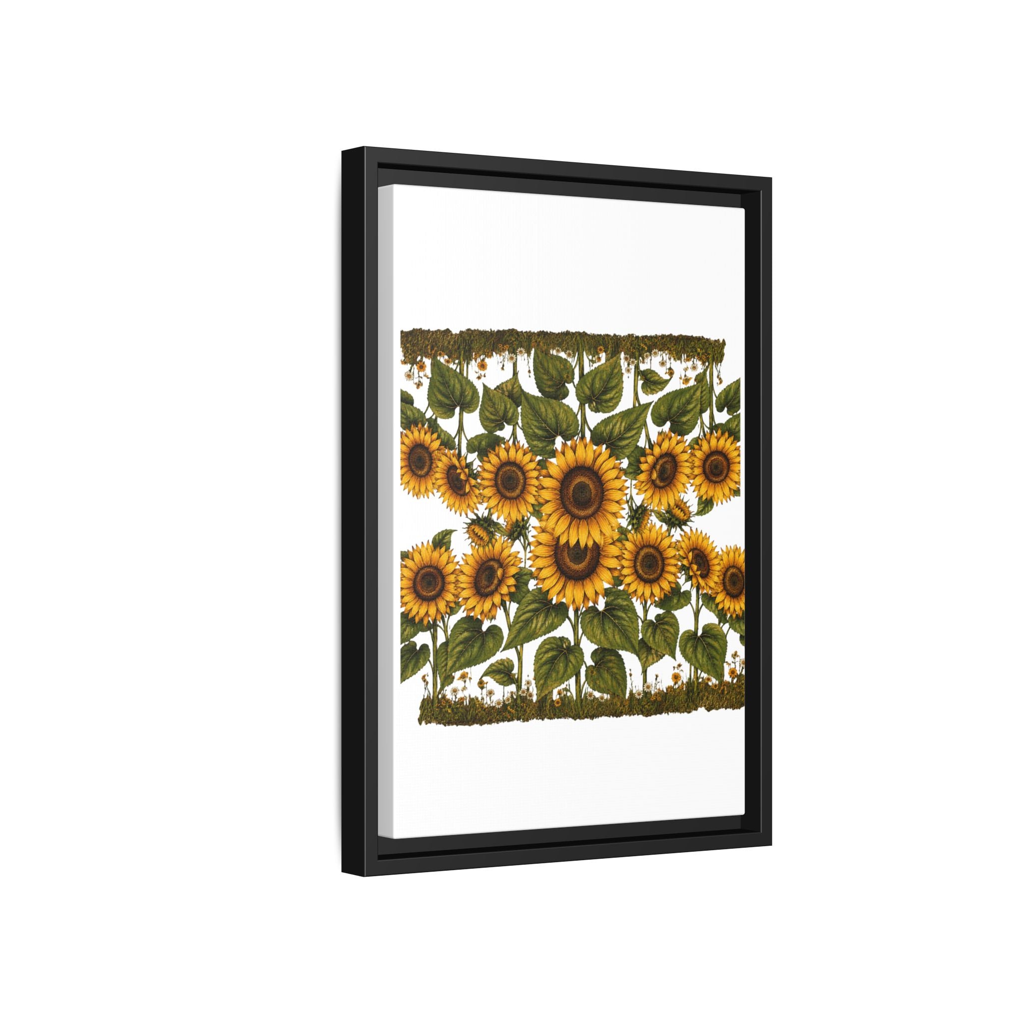 Framed Sunflower Canvas Print — Matte Floral Wall Art