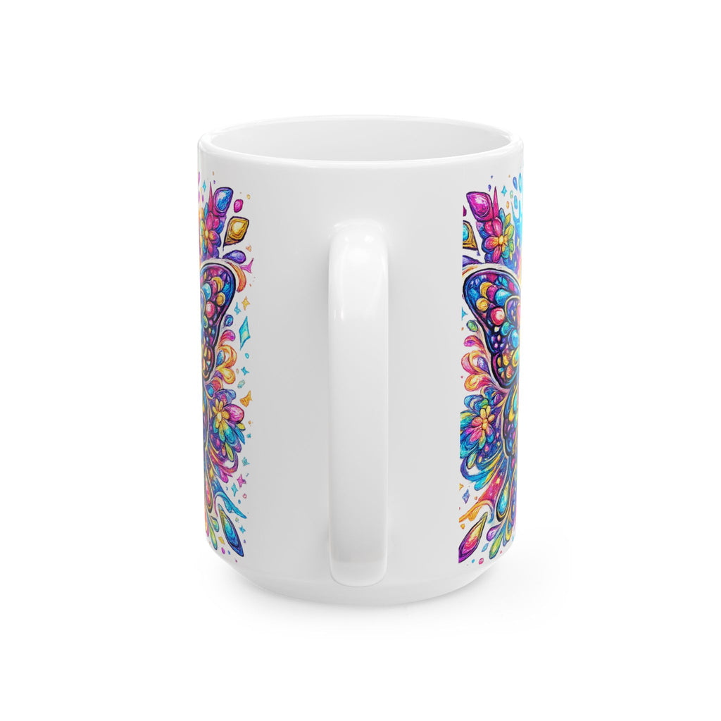 Colorful Butterfly Ceramic Mug — Vibrant Floral Boho 11oz/15oz