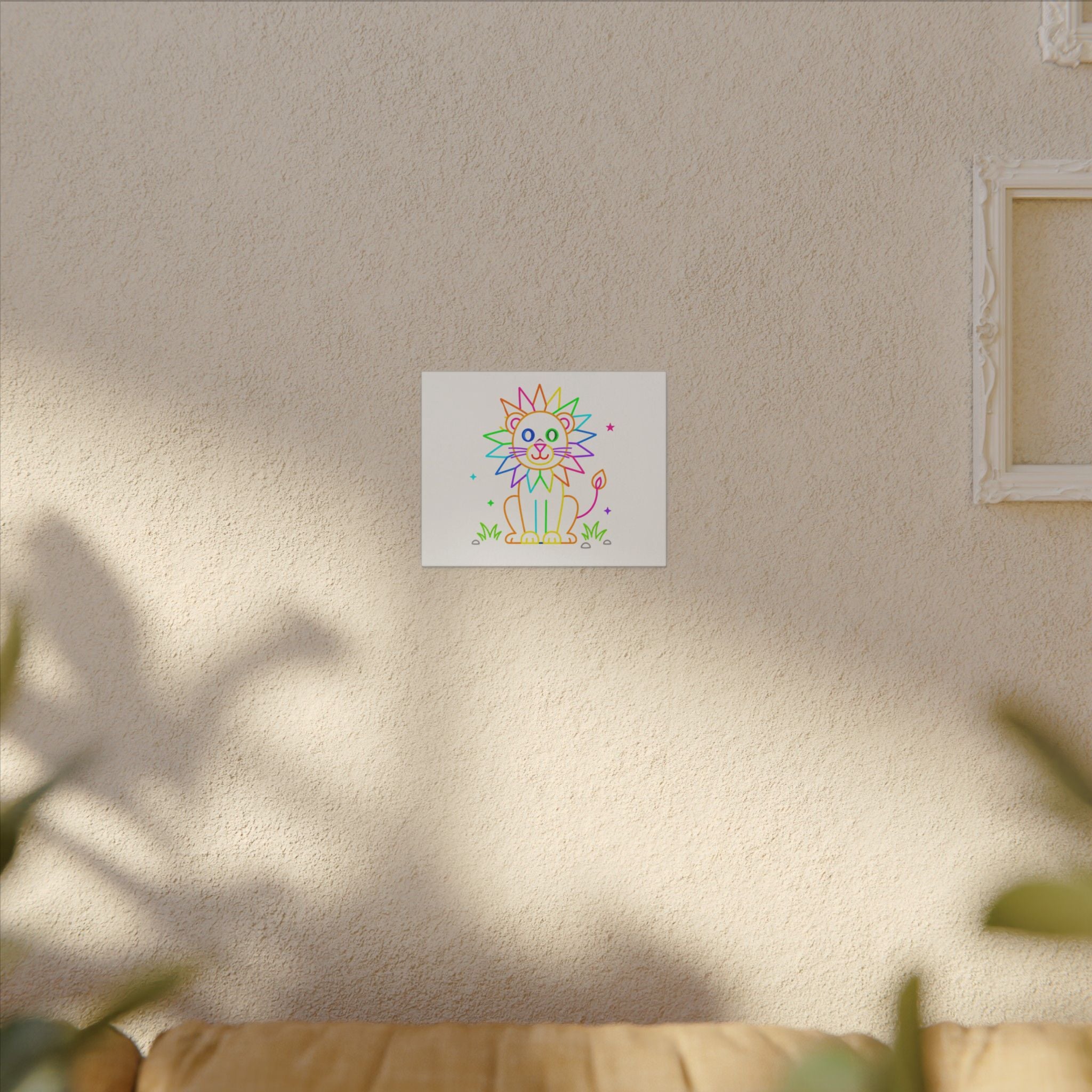 Rainbow Lion Canvas Art — Cute Kids Wall Decor