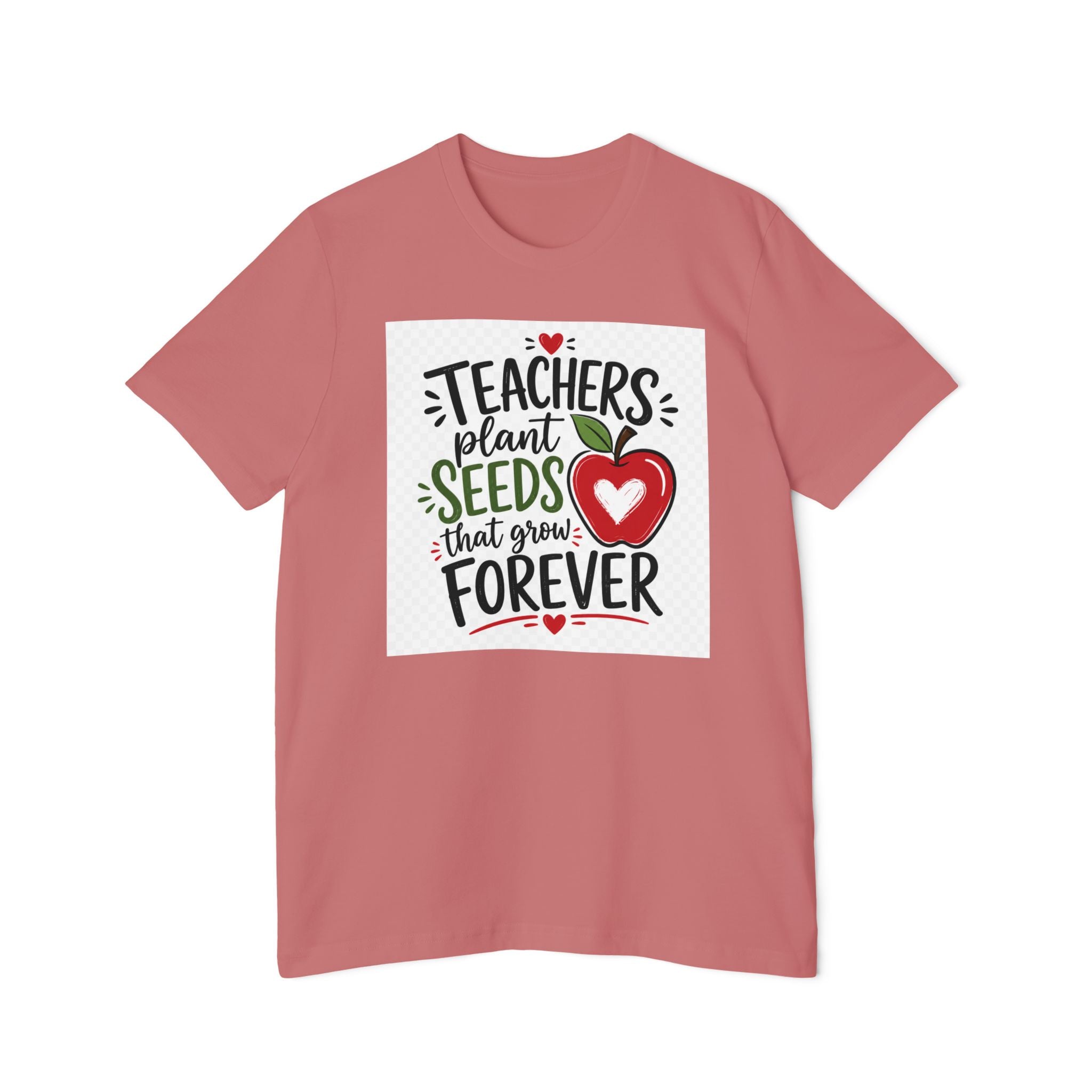 Teacher Appreciation T-Shirt – "Teachers Plant Seeds That Grow Forever" Apple Design