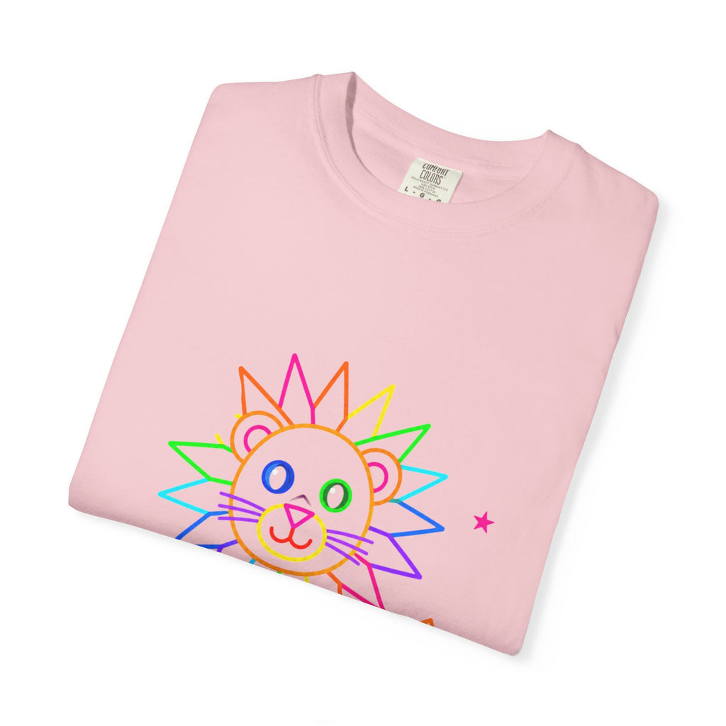 Rainbow Line Art Lion T-Shirt — Cute Kids Graphic Tee