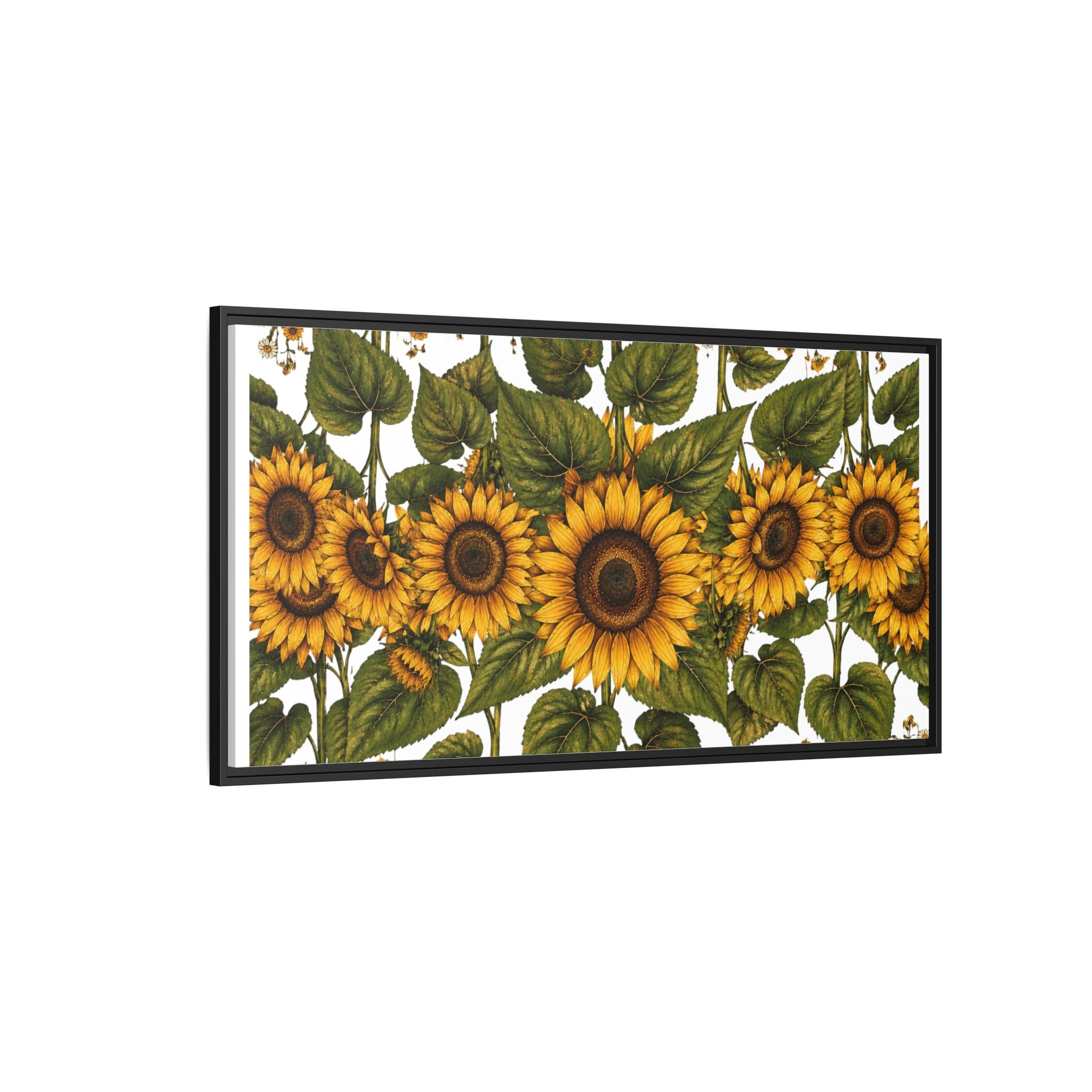 Framed Sunflower Canvas Print — Matte Floral Wall Art