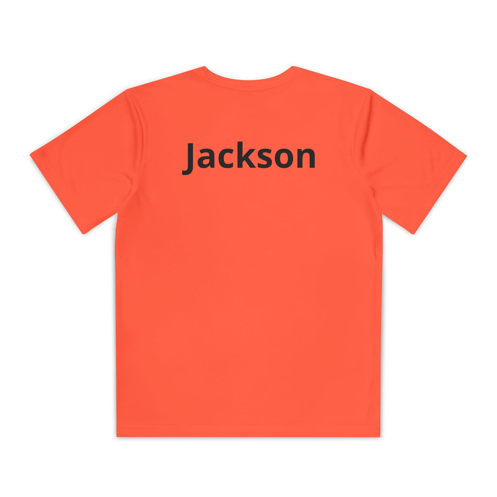 Youth Basketball Tee, Back to School — "Focus Work Win" Personalized Name Jersey