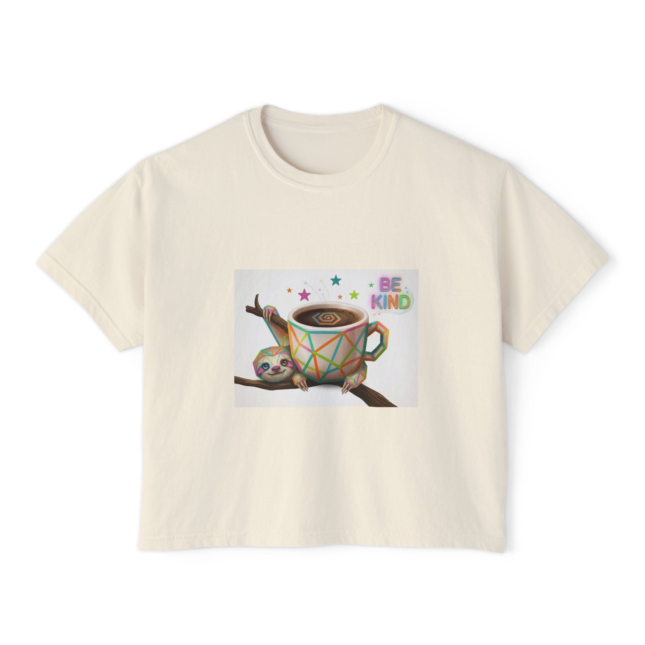 Cute Shiba Inu Coffee Tee — 'in my urge to walk out' Women's Boxy T-Shirt