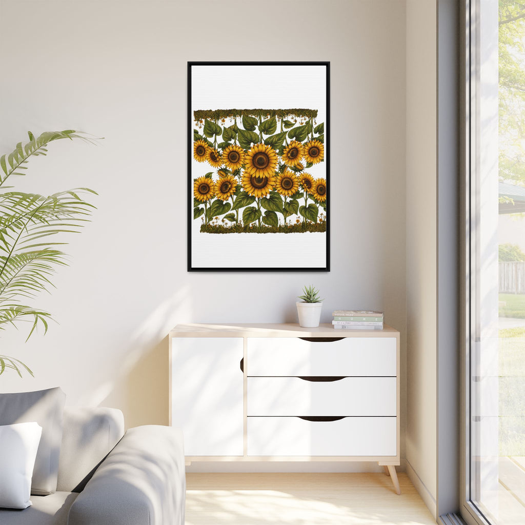Framed Sunflower Canvas Print — Matte Floral Wall Art