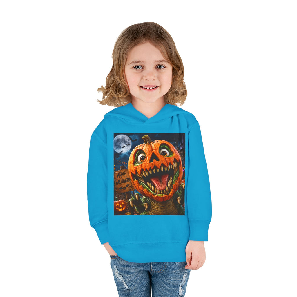 Halloween Toddler Hoodie — Dinosaur Creepy Jack-O'-Lantern Pumpkin Halloween Pullover