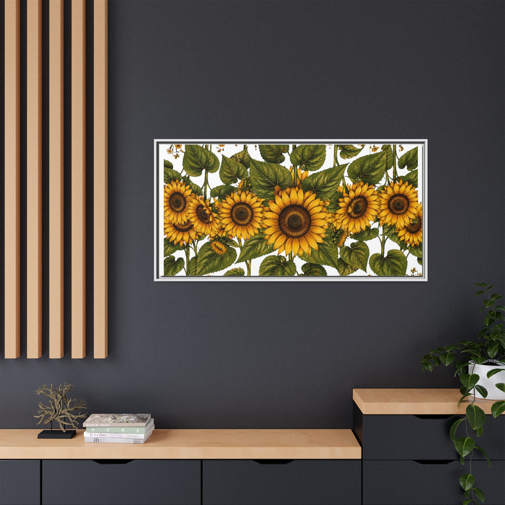 Framed Sunflower Canvas Print — Matte Floral Wall Art