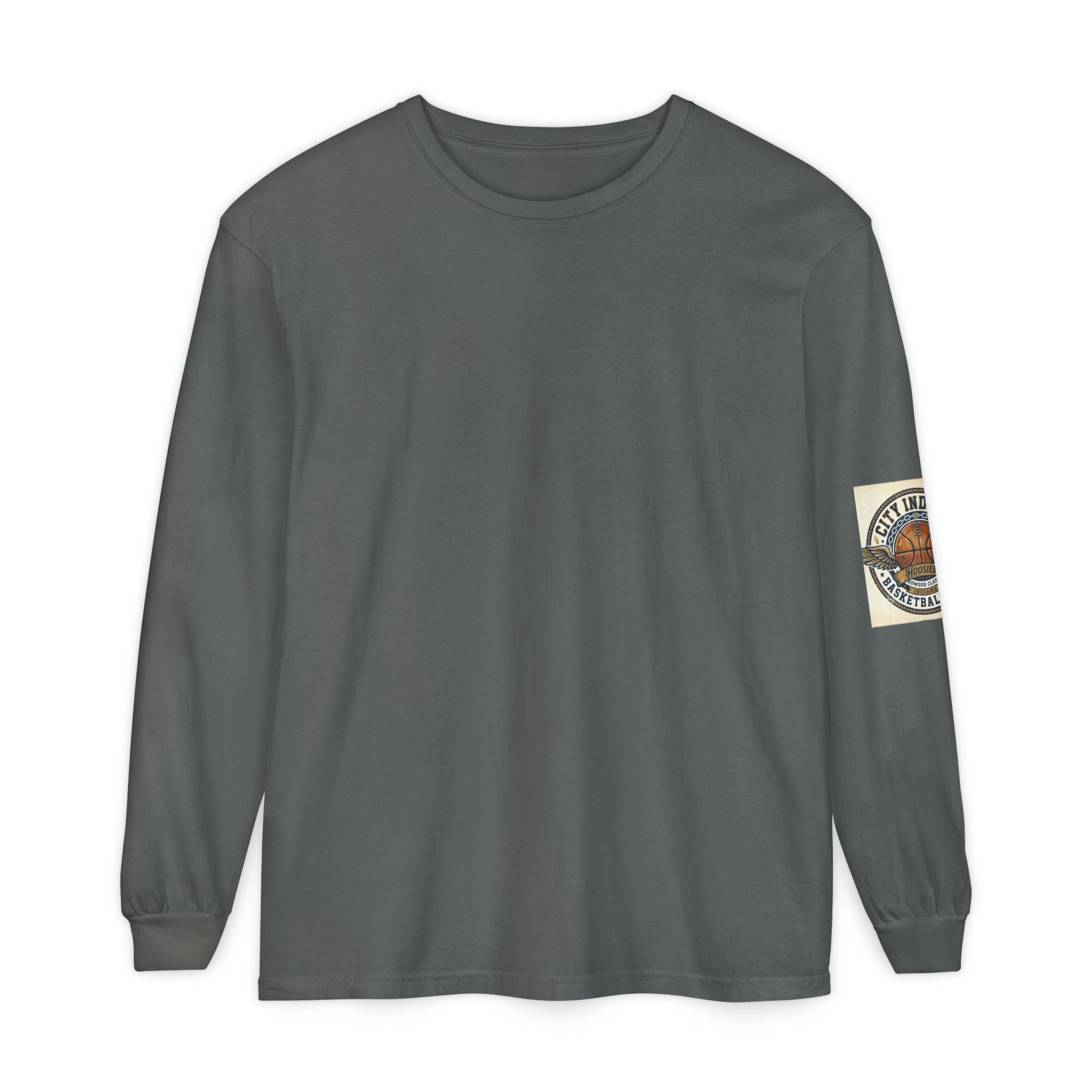 Basketball Club Long Sleeve Tee — City Indiana Winged Ball Graphic