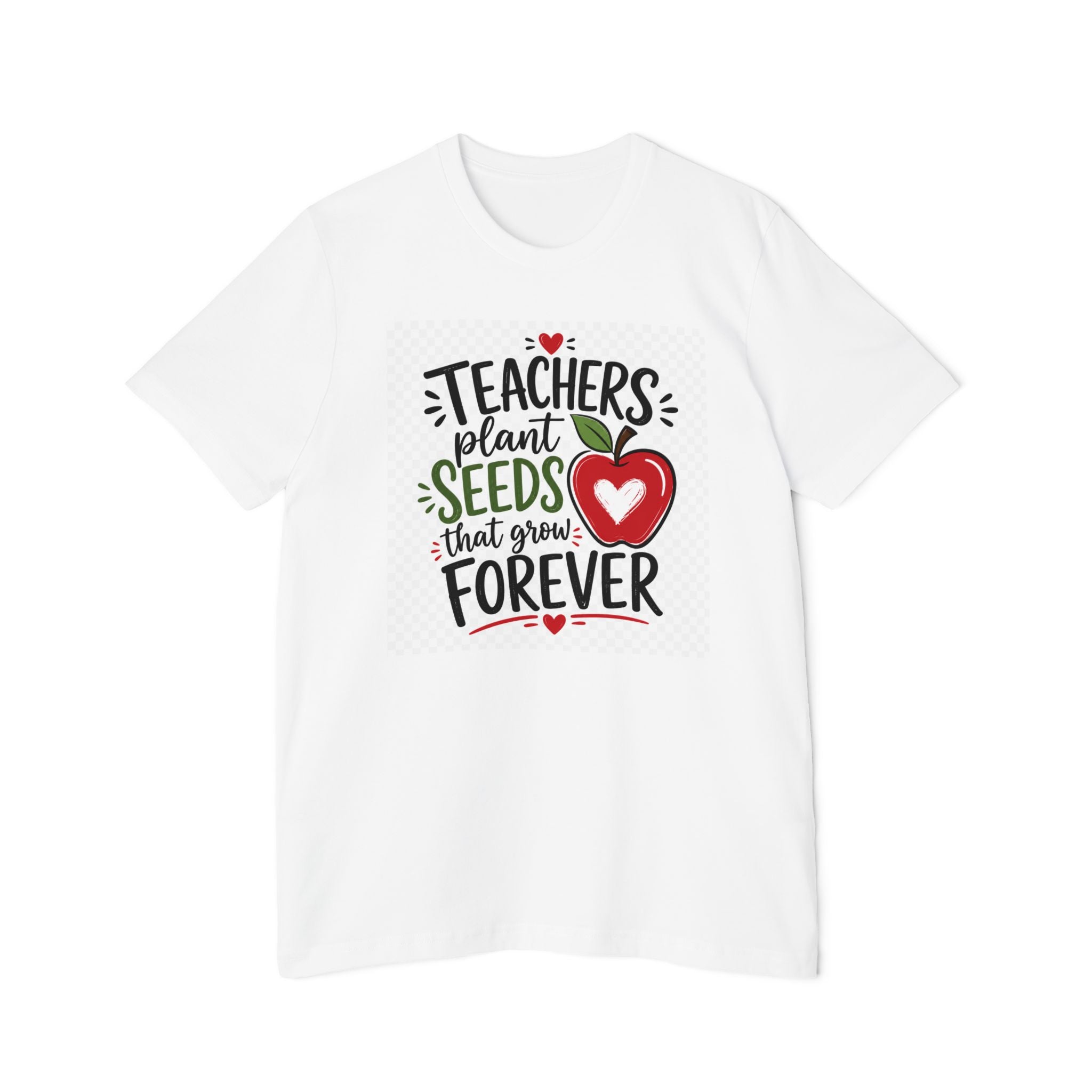 Teacher Appreciation T-Shirt – "Teachers Plant Seeds That Grow Forever" Apple Design