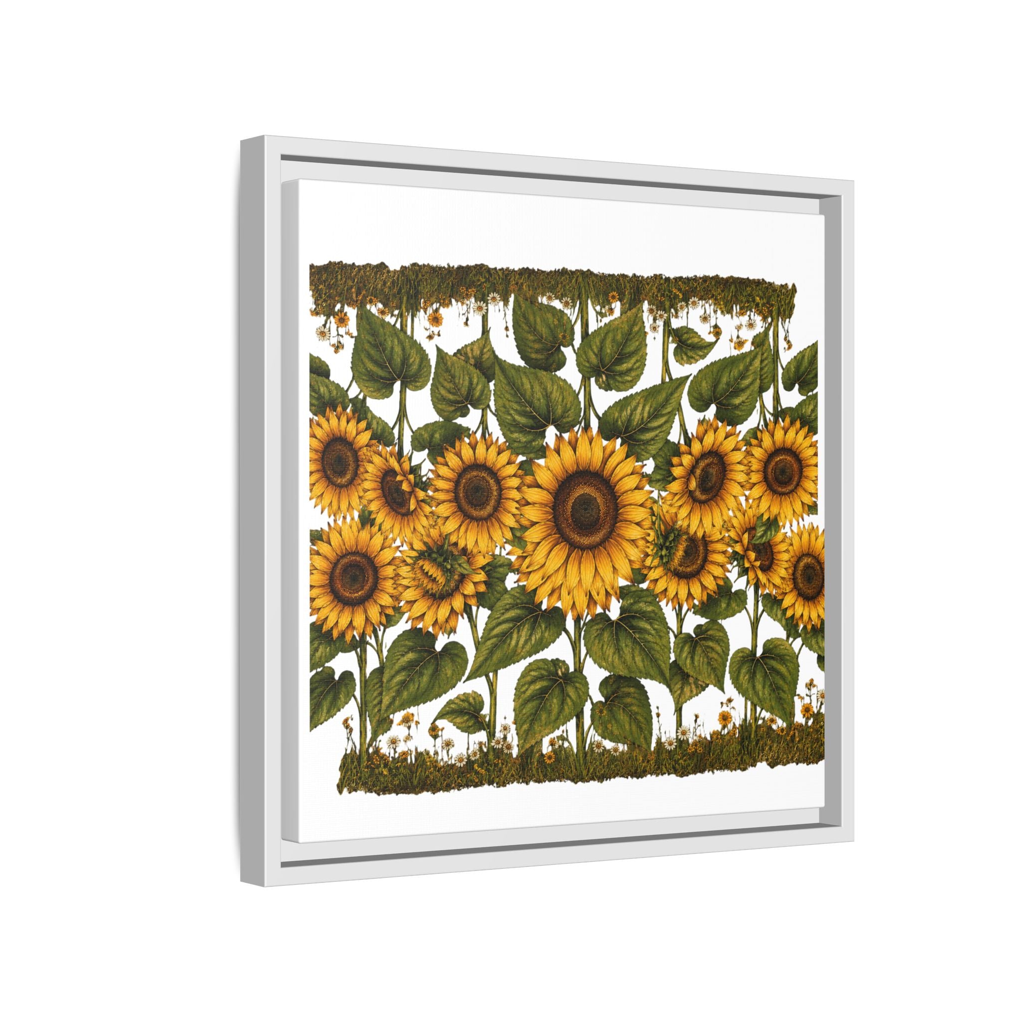 Framed Sunflower Canvas Print — Matte Floral Wall Art