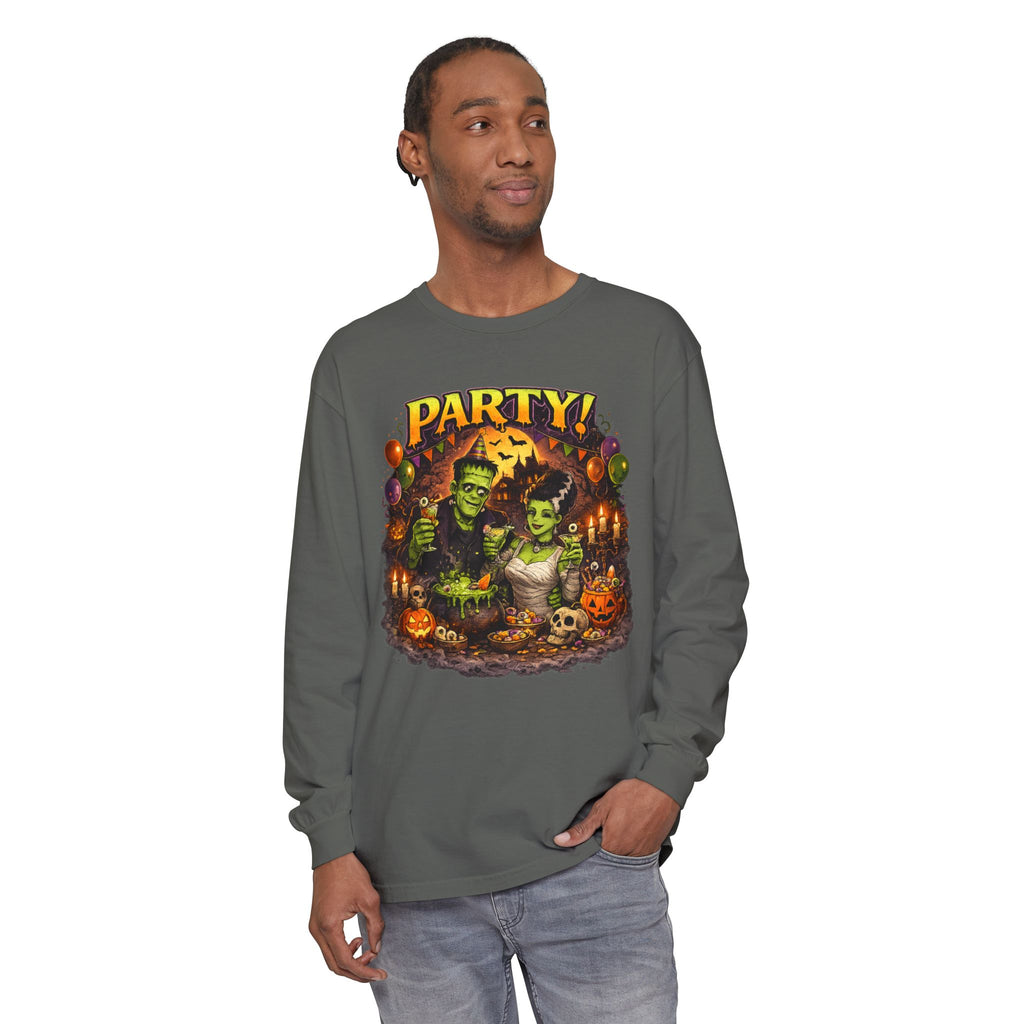 Mr. & Mrs. Frankenstein Halloween Monster Party Long Sleeve T-Shirt