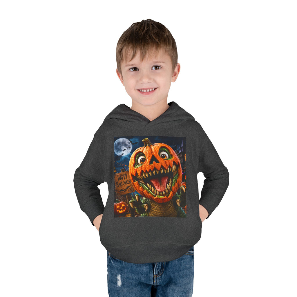 Halloween Toddler Hoodie — Dinosaur Creepy Jack-O'-Lantern Pumpkin Halloween Pullover