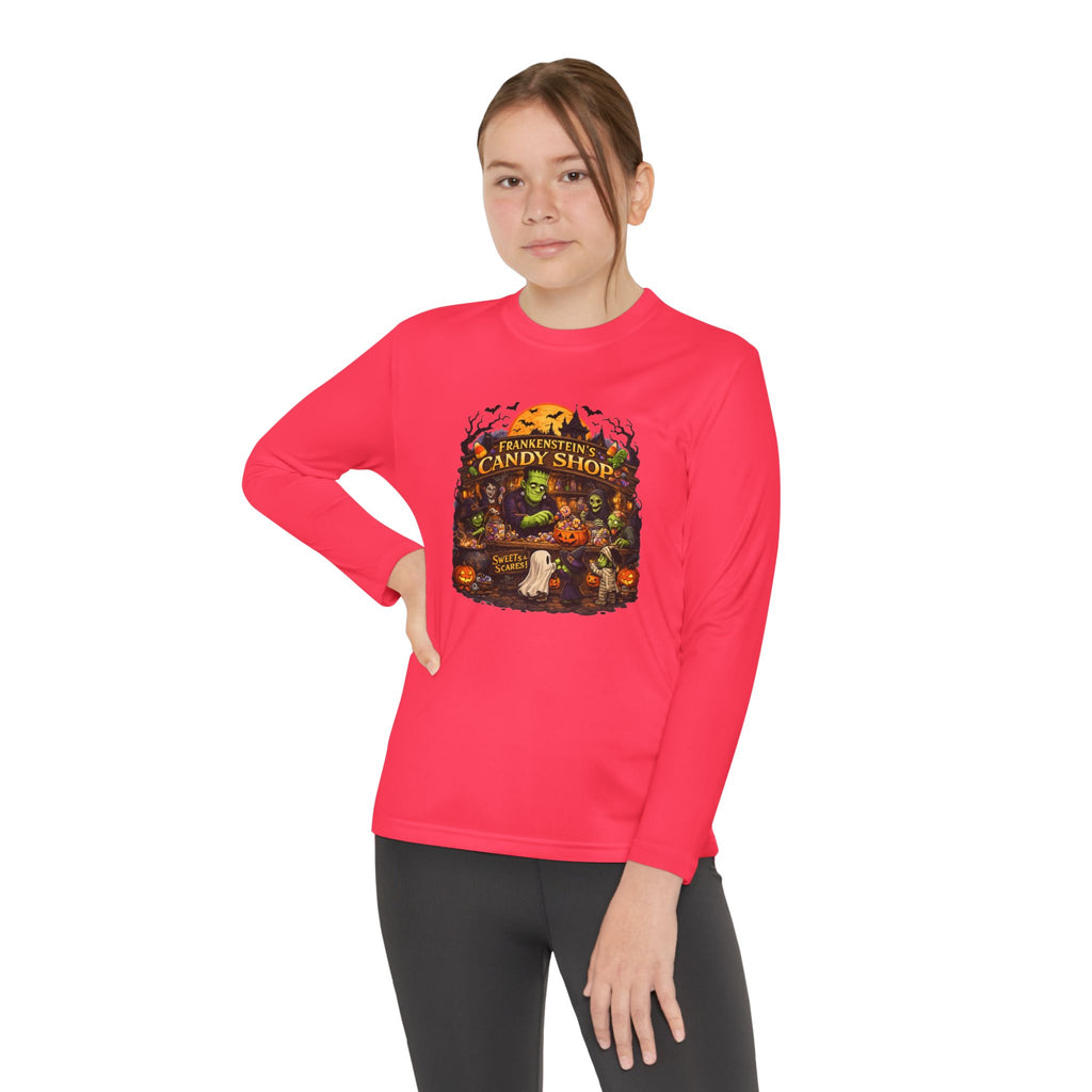 Youth Long Sleeve Tee — Halloween Candy Shop Graphic
