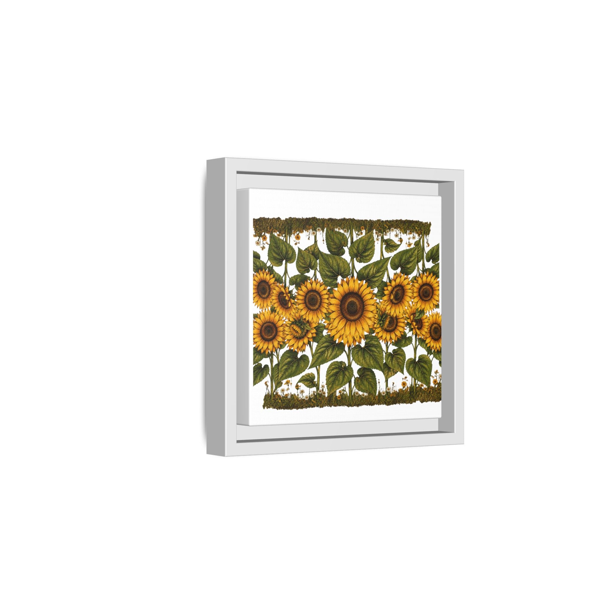 Framed Sunflower Canvas Print — Matte Floral Wall Art