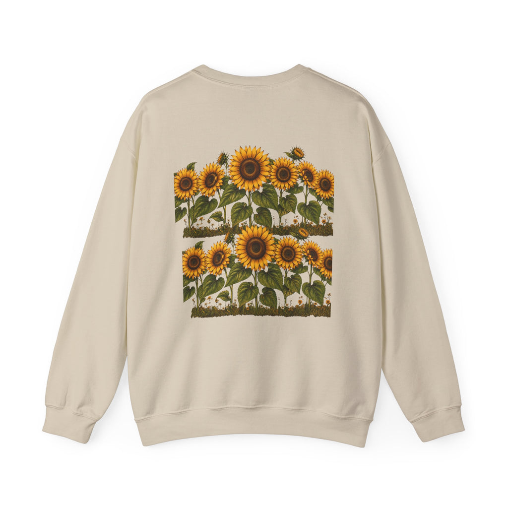 Sunflower Field Crewneck Sweatshirt — Vintage Botanical Floral Pullover