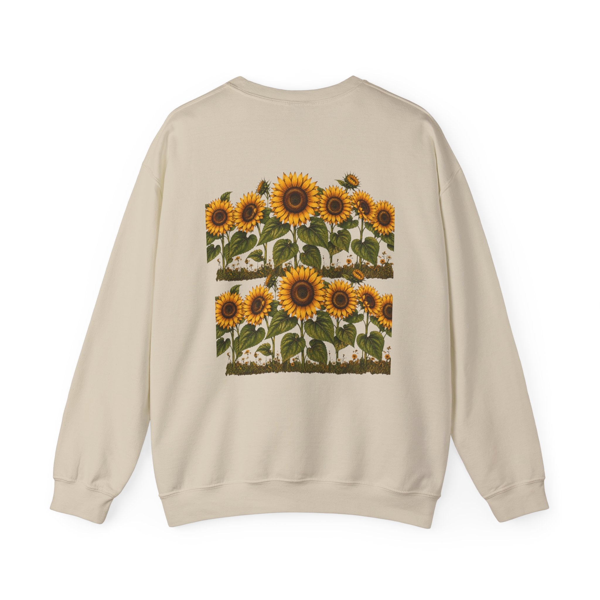 Sunflower Field Crewneck Sweatshirt — Vintage Botanical Floral Pullover