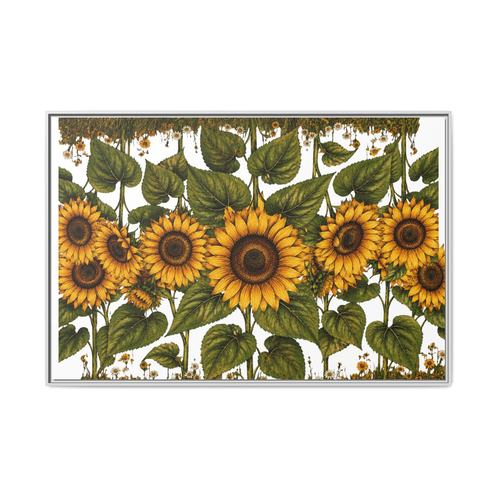 Framed Sunflower Canvas Print — Matte Floral Wall Art
