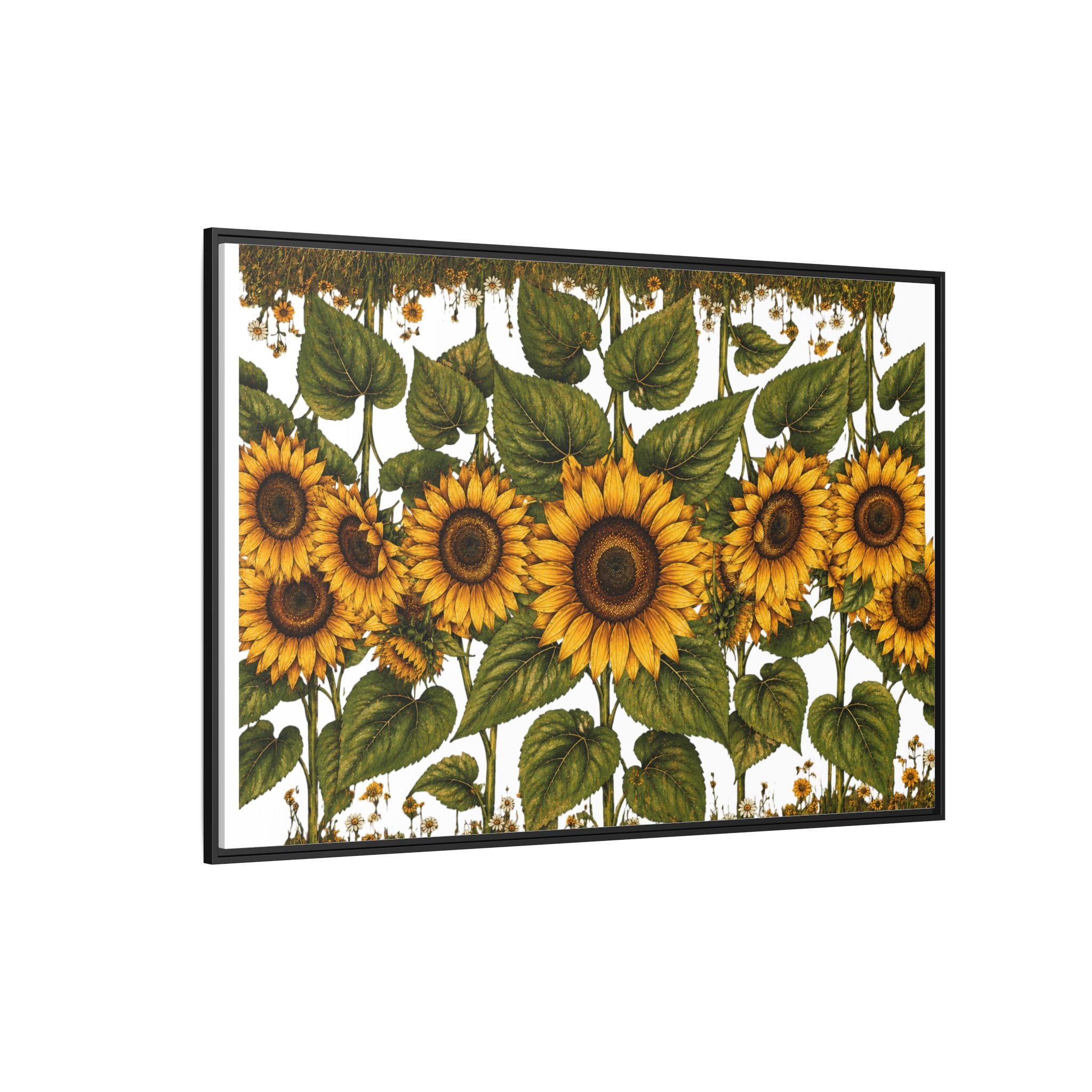 Framed Sunflower Canvas Print — Matte Floral Wall Art