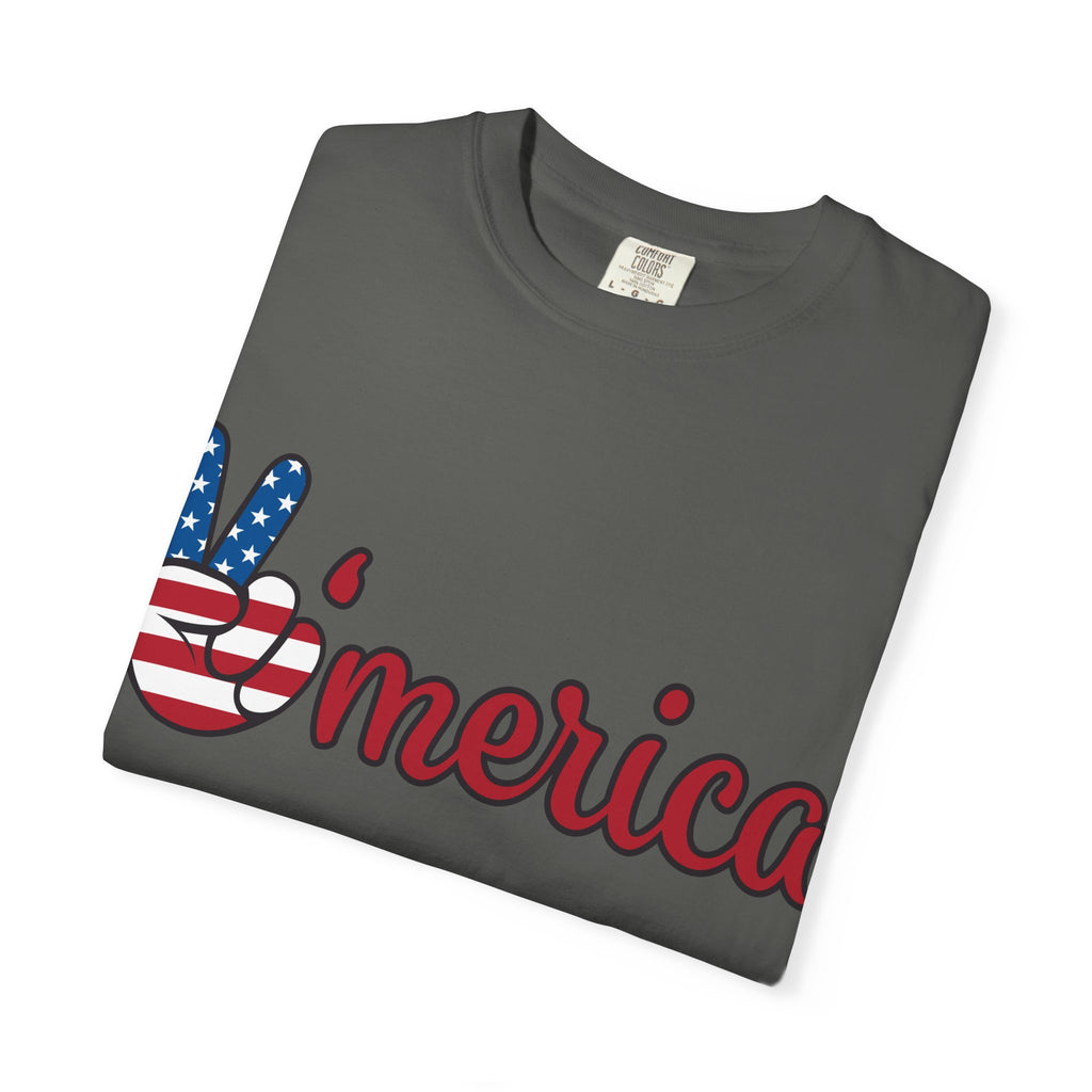 'Merica Peace Sign T-Shirt — 250th Anniversary of America Flag Tee (1776–2026)