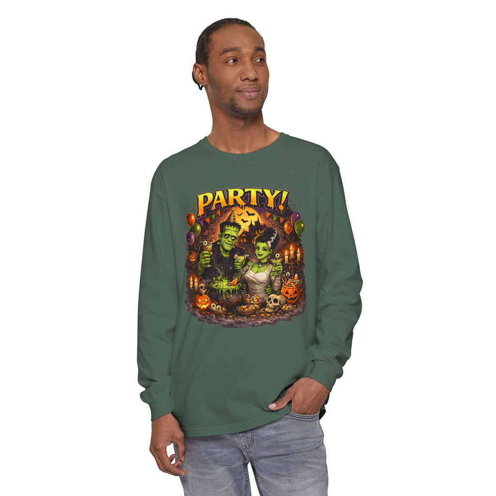 Mr. & Mrs. Frankenstein Halloween Monster Party Long Sleeve T-Shirt