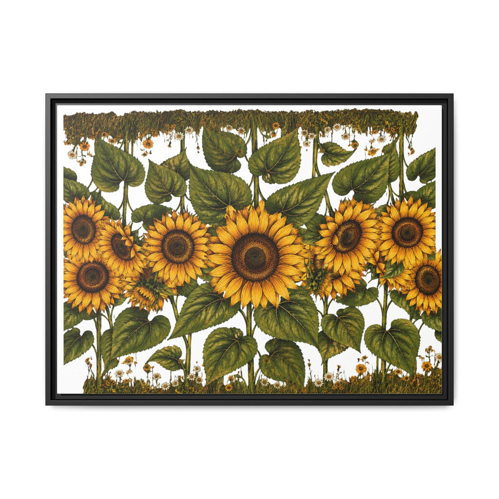 Framed Sunflower Canvas Print — Matte Floral Wall Art