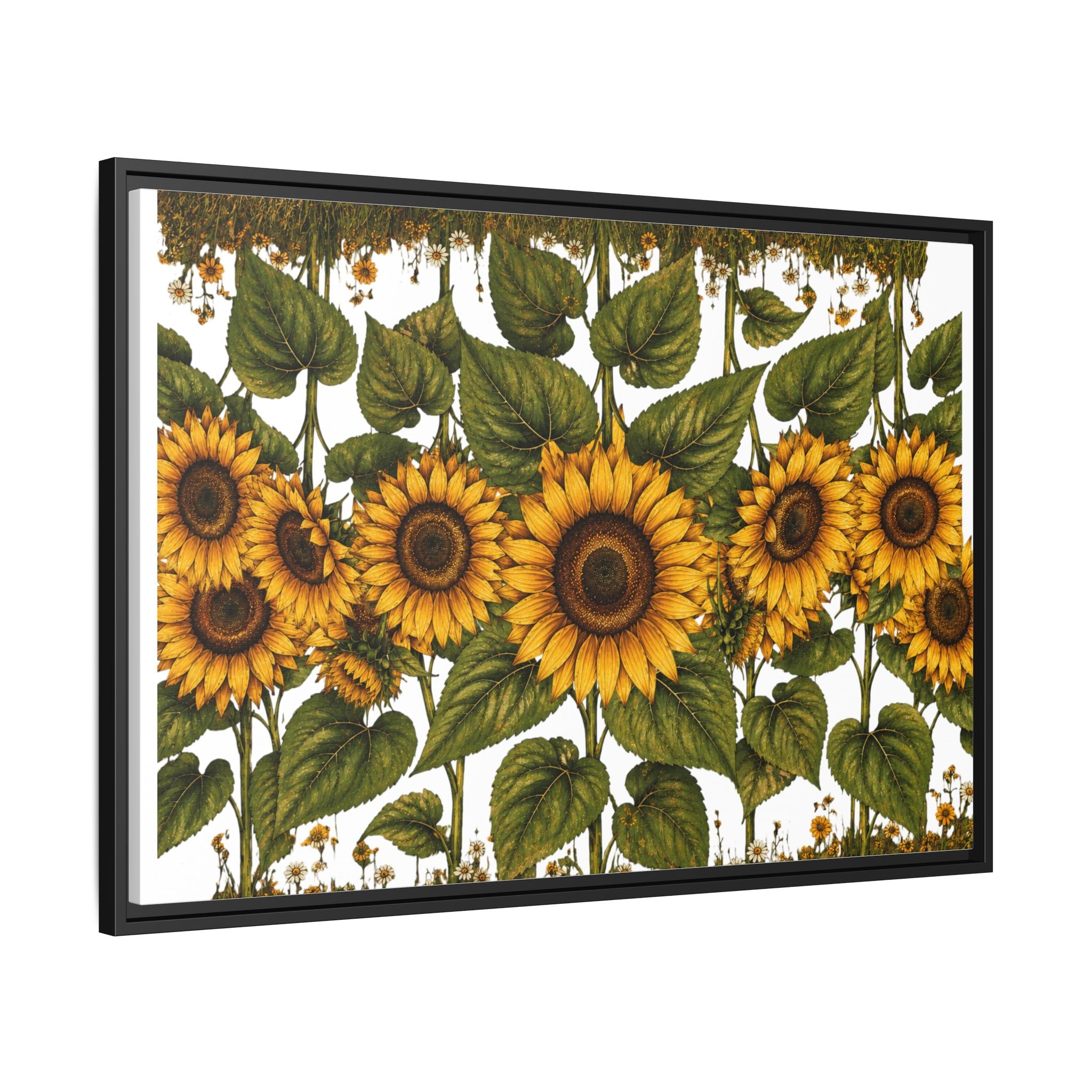Framed Sunflower Canvas Print — Matte Floral Wall Art