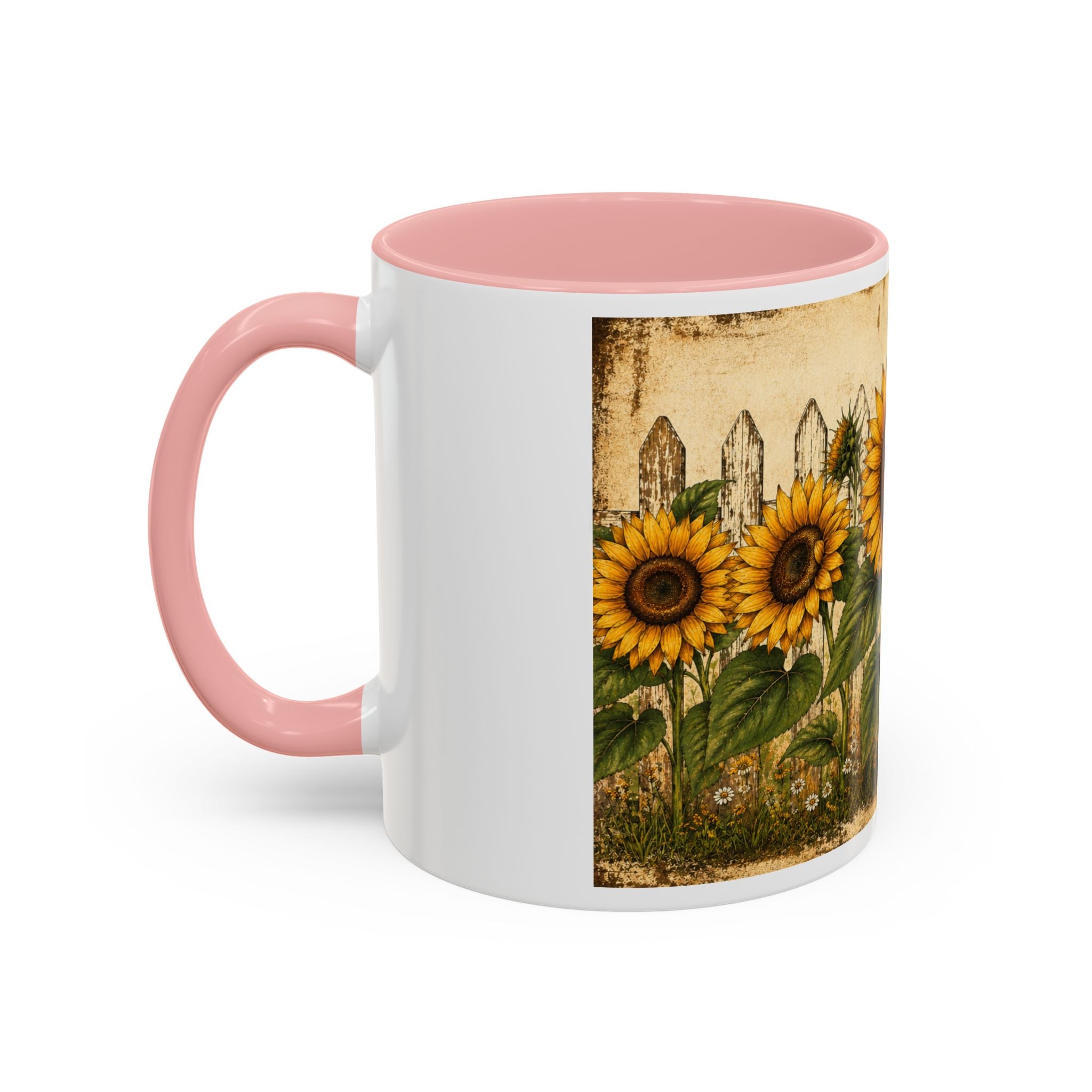 Sunflower Garden Coffee Mug — Vintage Farmhouse Floral Accent Mug