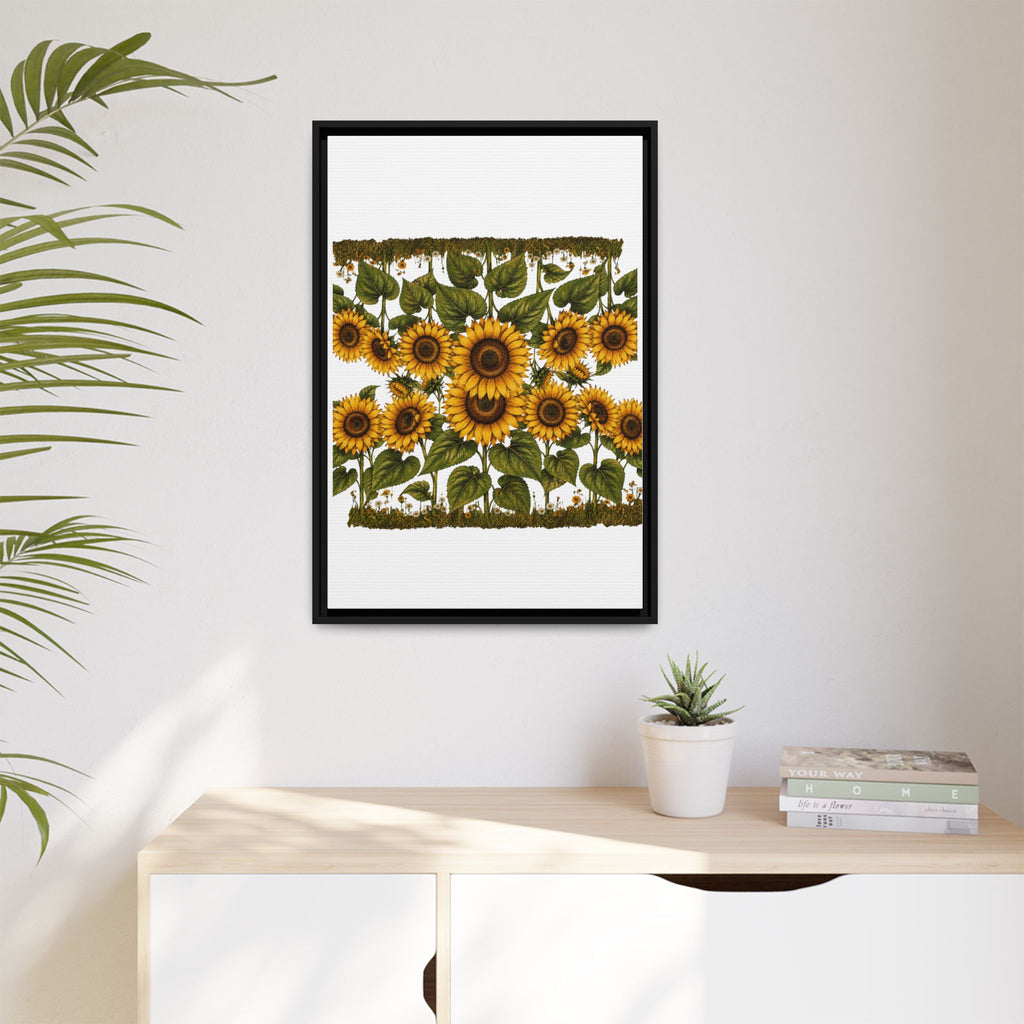Framed Sunflower Canvas Print — Matte Floral Wall Art