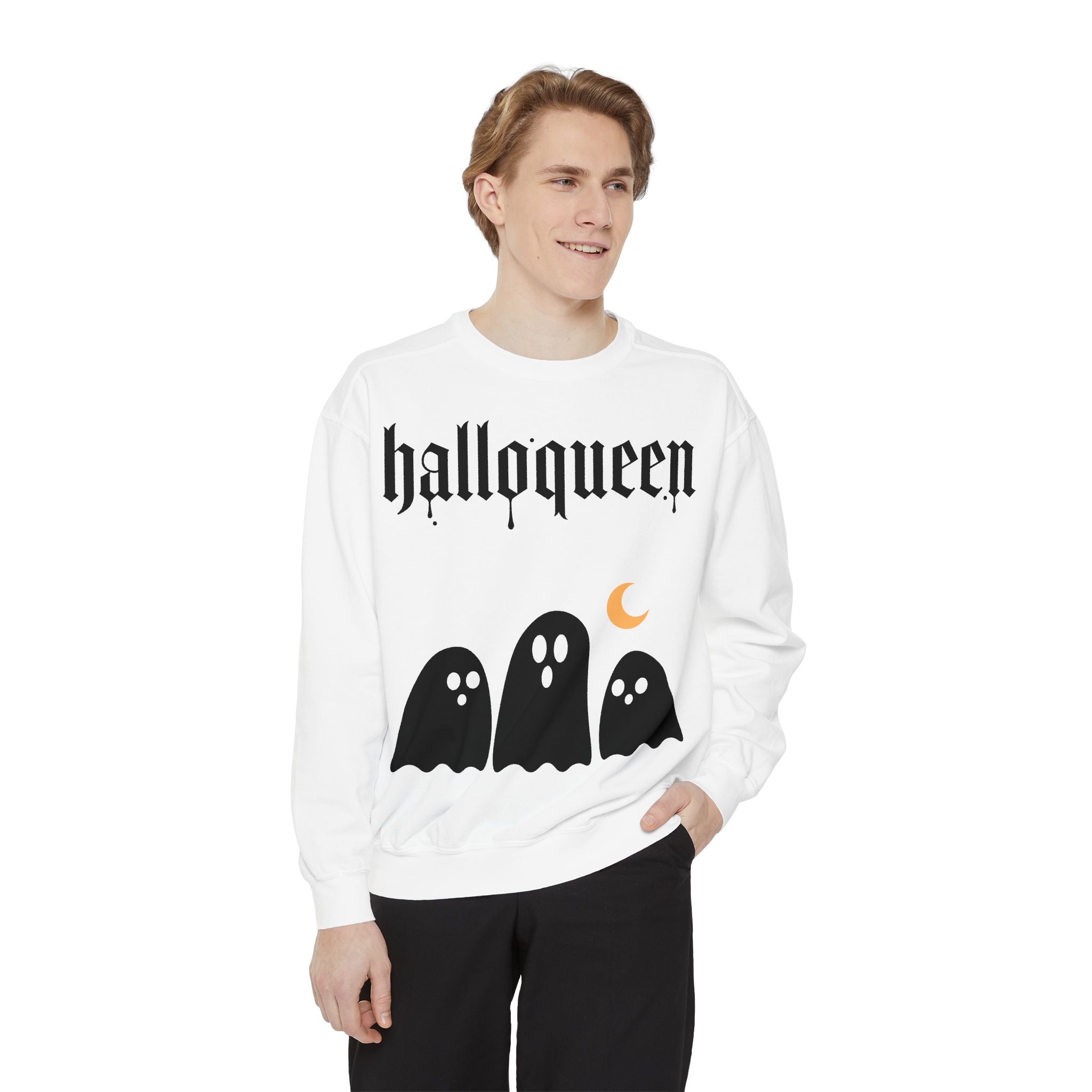 Halloween Sweatshirt — "halloqueen" Ghosts Pullover
