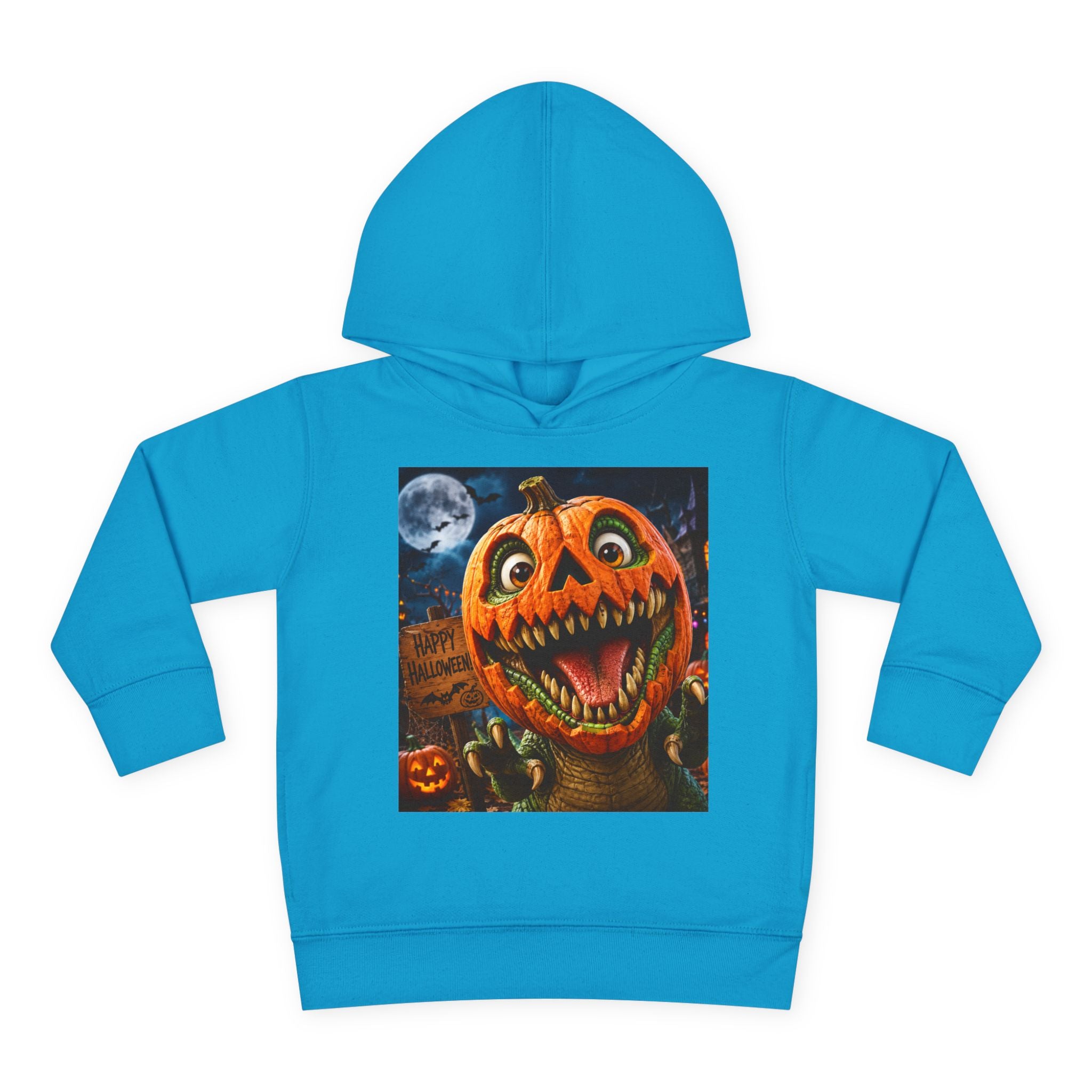 Halloween Toddler Hoodie — Dinosaur Creepy Jack-O'-Lantern Pumpkin Halloween Pullover