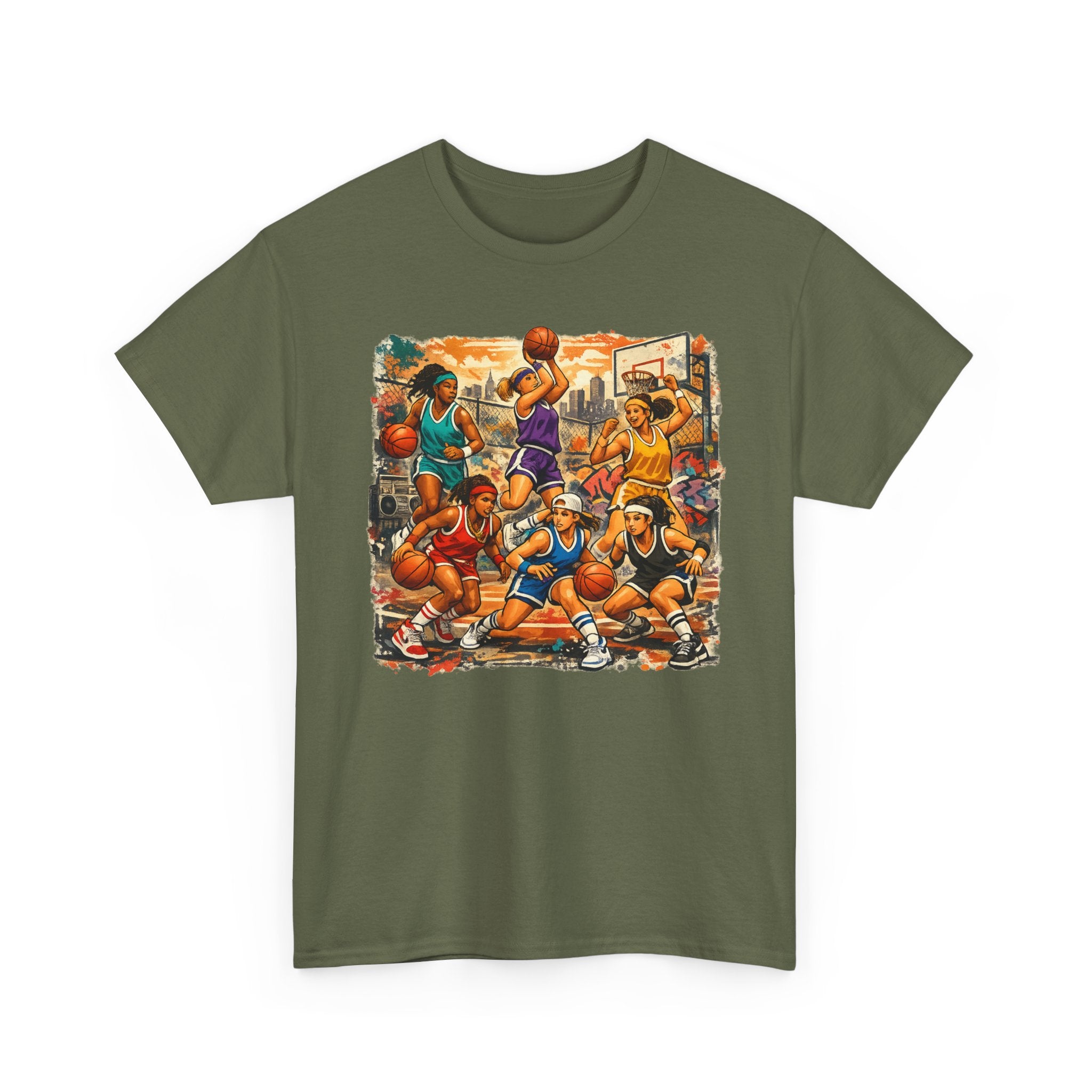 Street Basketball Crew Graphic Tee — Urban Court Players Illustration