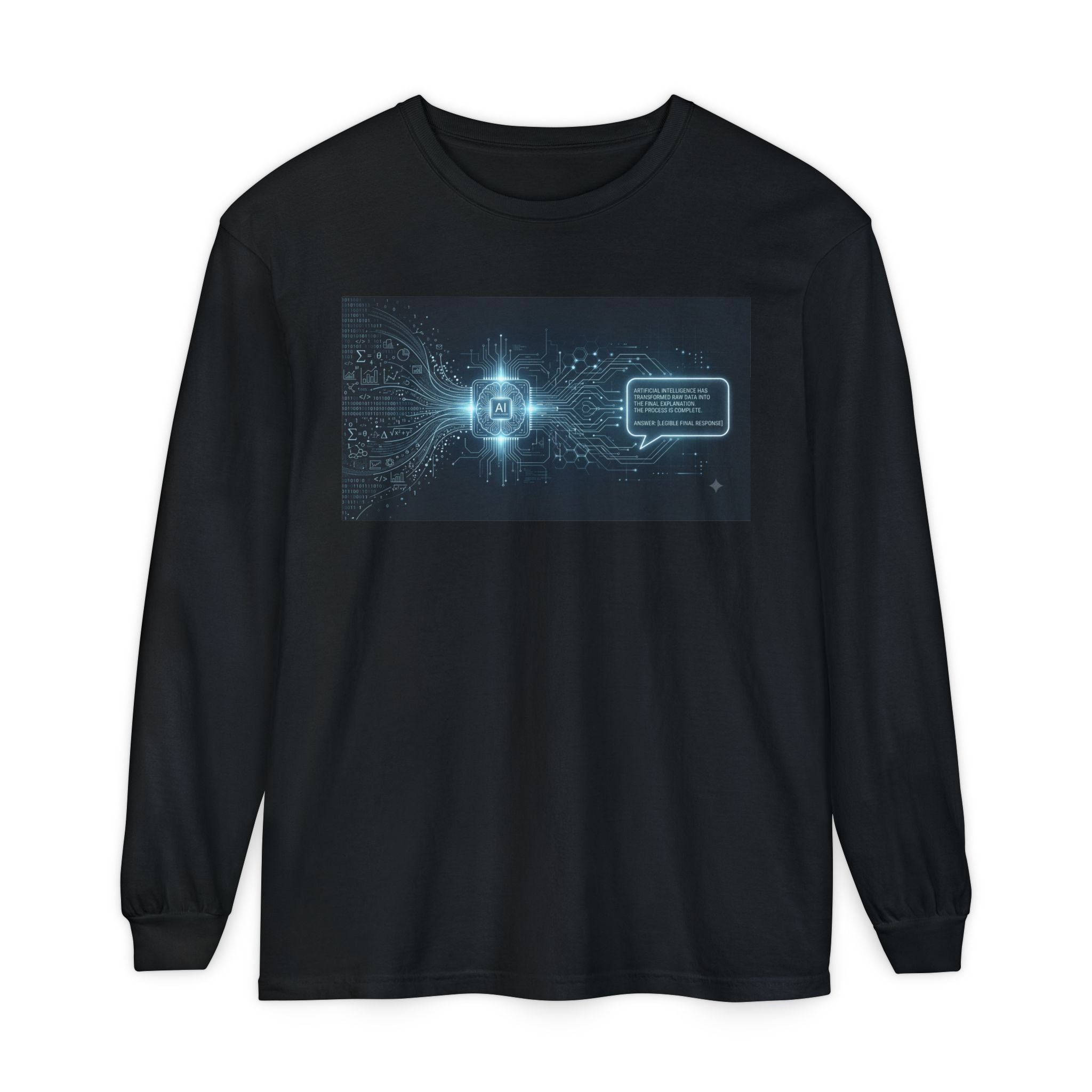 Long Sleeve T-Shirt — Cyber AI Chat Graphic