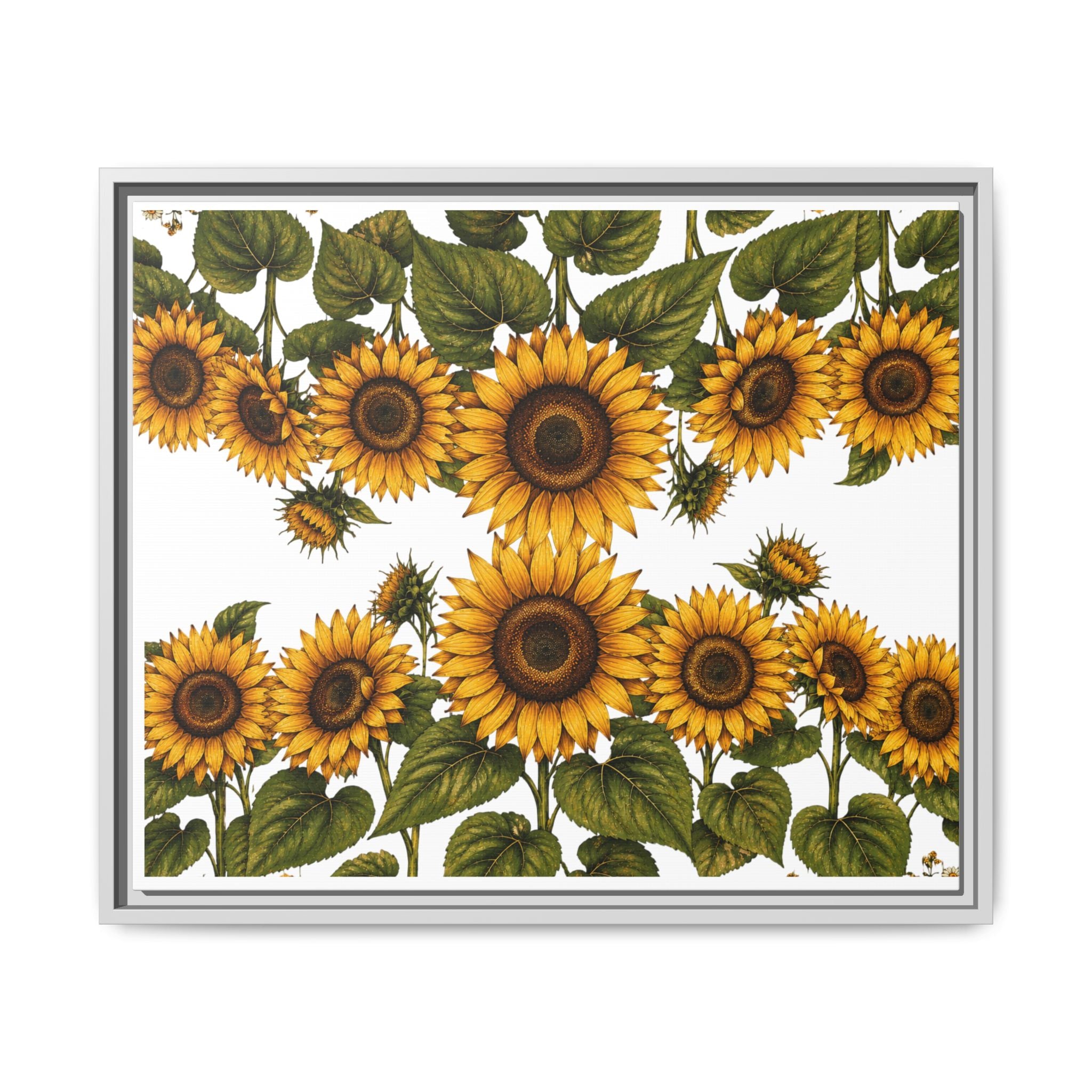 Framed Sunflower Canvas Print — Matte Floral Wall Art