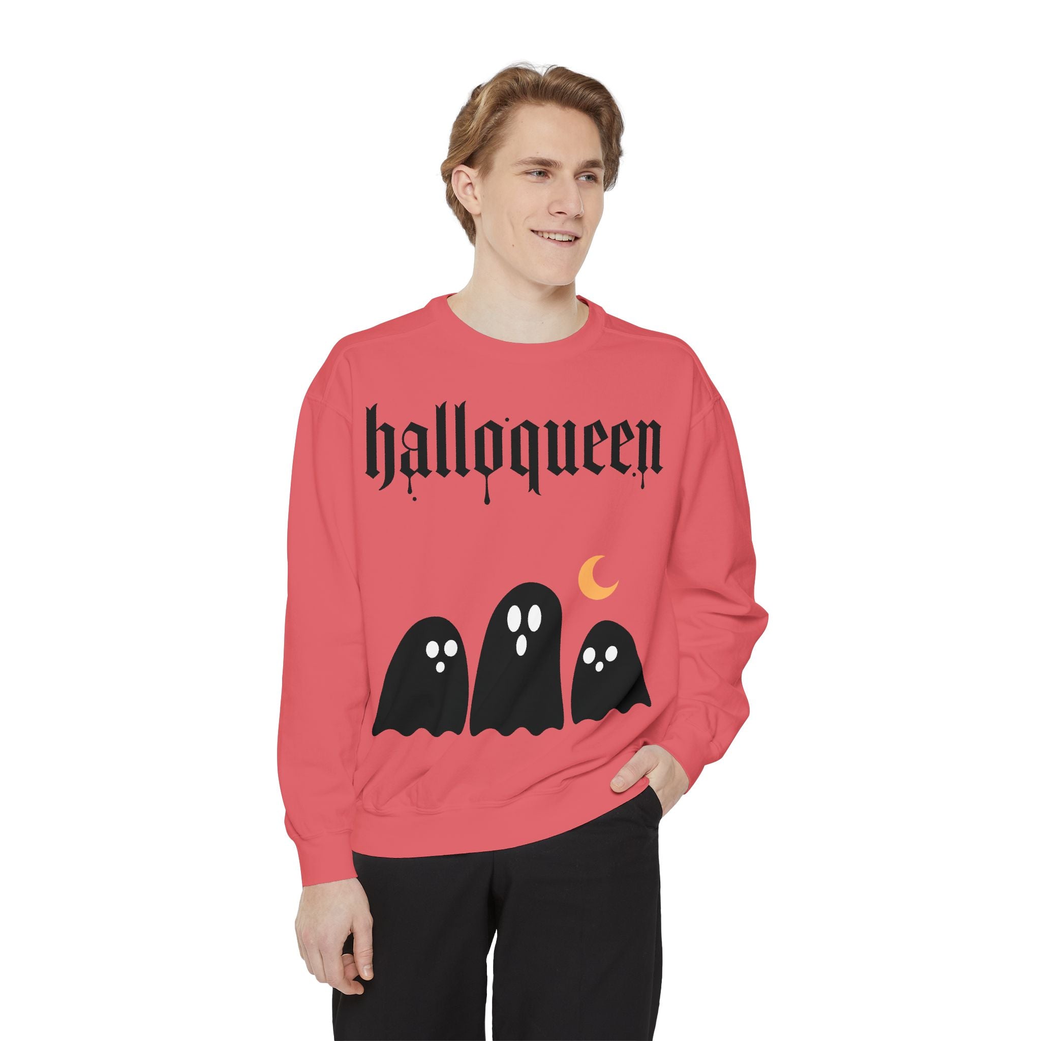 Halloween Sweatshirt — "halloqueen" Ghosts Pullover