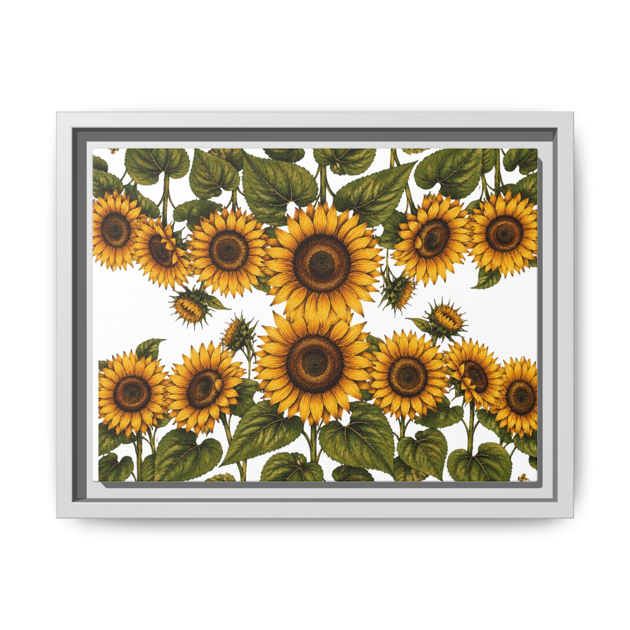 Framed Sunflower Canvas Print — Matte Floral Wall Art