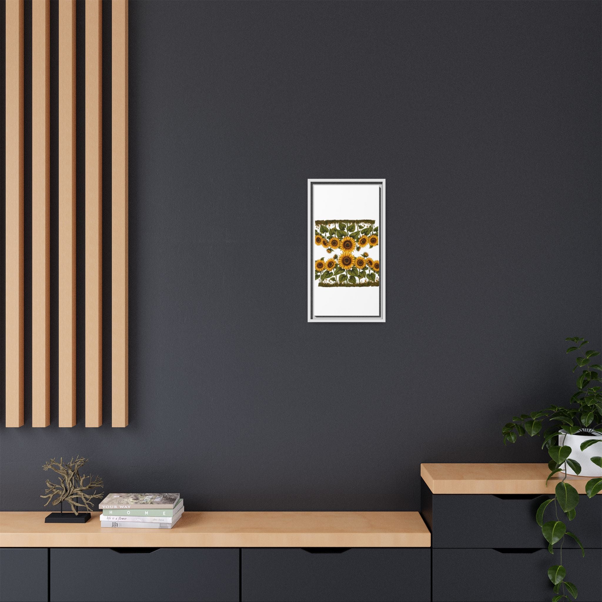 Framed Sunflower Canvas Print — Matte Floral Wall Art