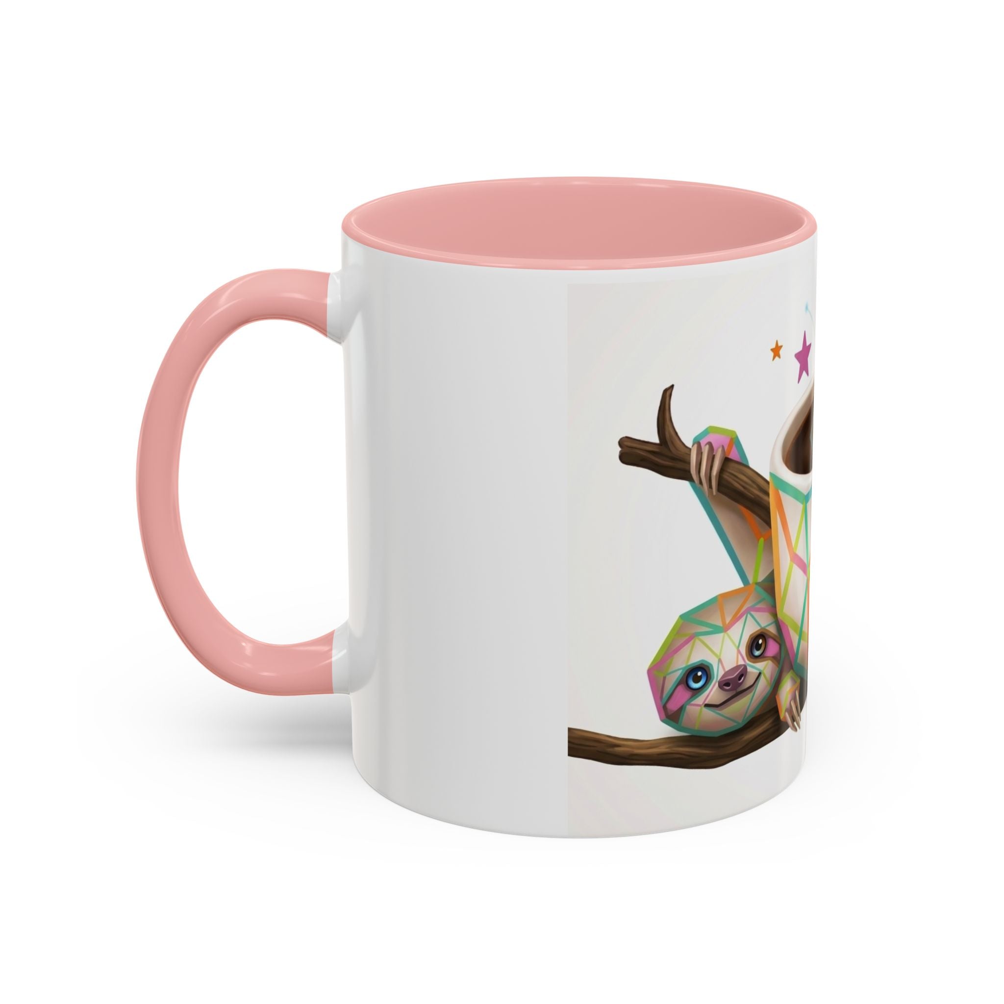 Be Kind Sloth Coffee Mug — Colorful Accent Ceramic Cup (11/15oz)
