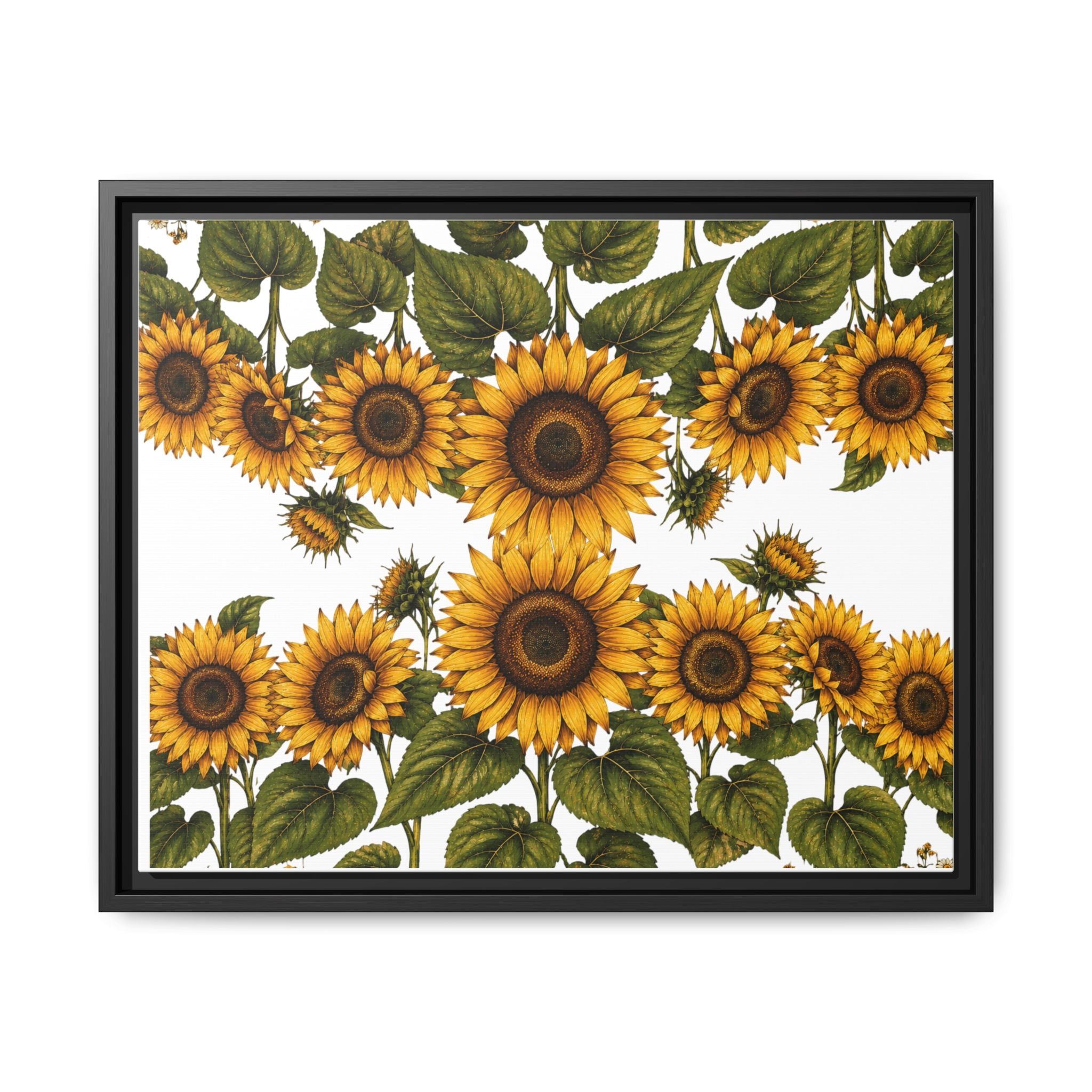 Framed Sunflower Canvas Print — Matte Floral Wall Art