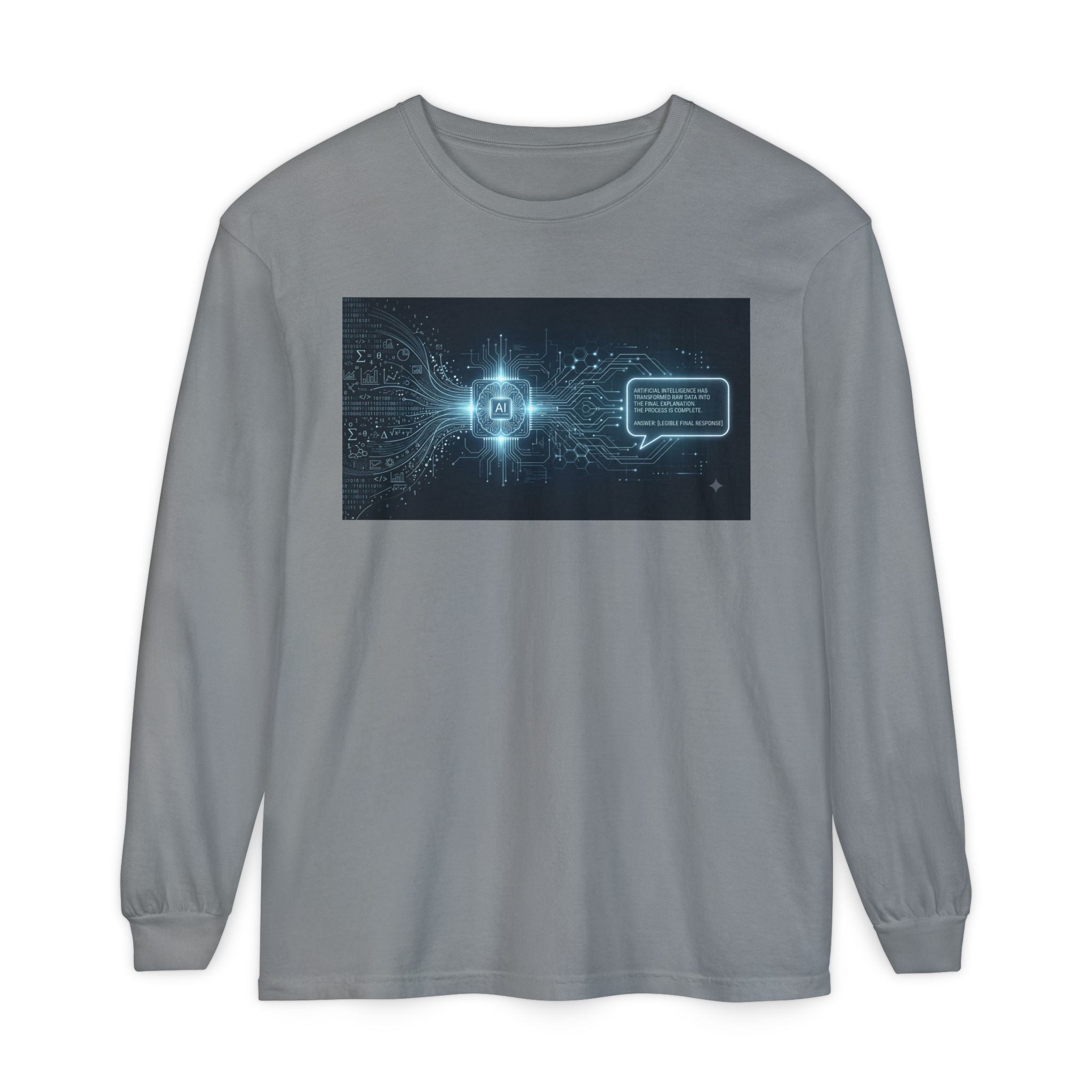 Long Sleeve T-Shirt — Cyber AI Chat Graphic