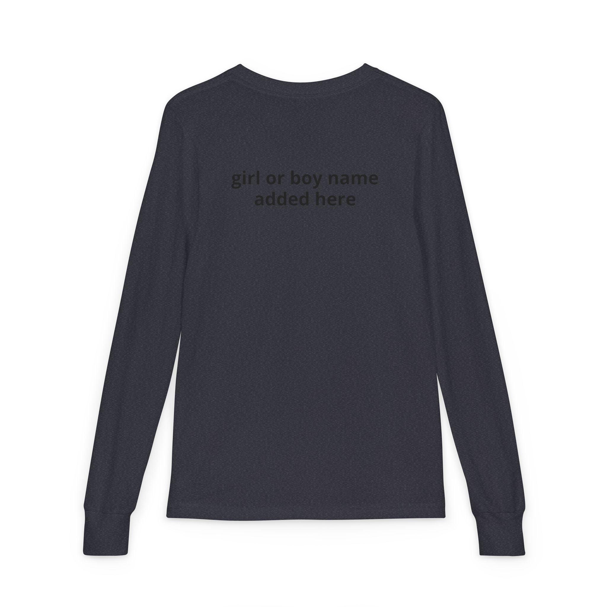 Youth Long Sleeve Tee — Spooky Dinosaur Jack-O'-Lantern Halloween Shirt (Custom Name)