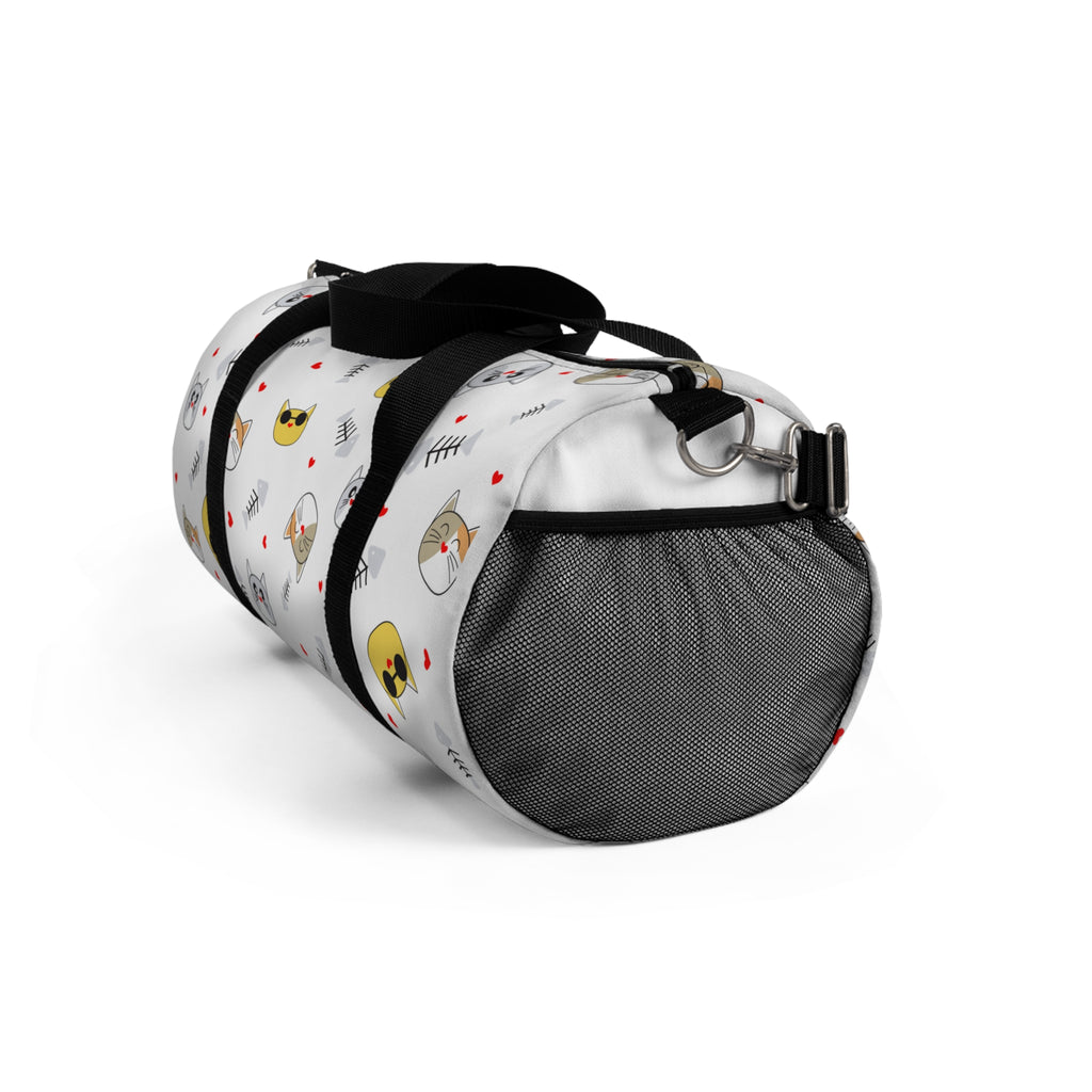 Cat Pattern Duffel Bag — Cute Kitty Faces Travel Gym Bag