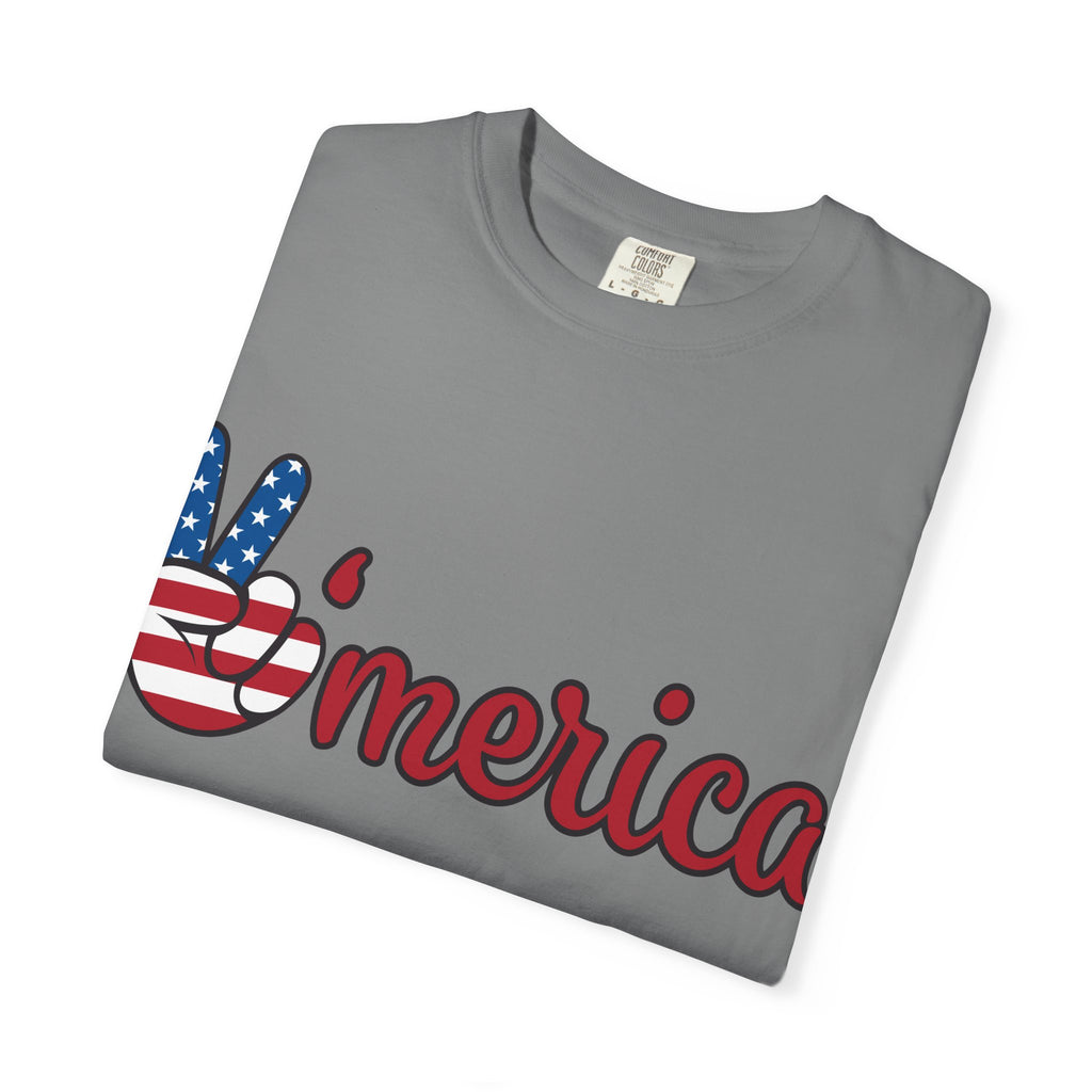 'Merica Peace Sign T-Shirt — 250th Anniversary of America Flag Tee (1776–2026)