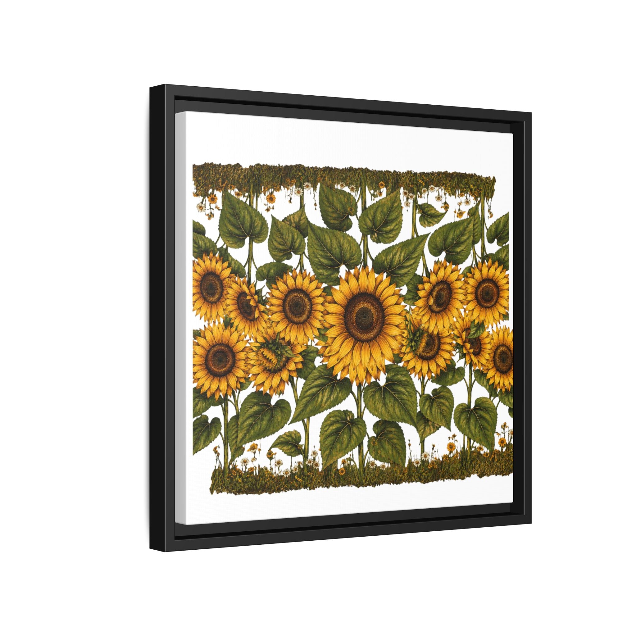 Framed Sunflower Canvas Print — Matte Floral Wall Art