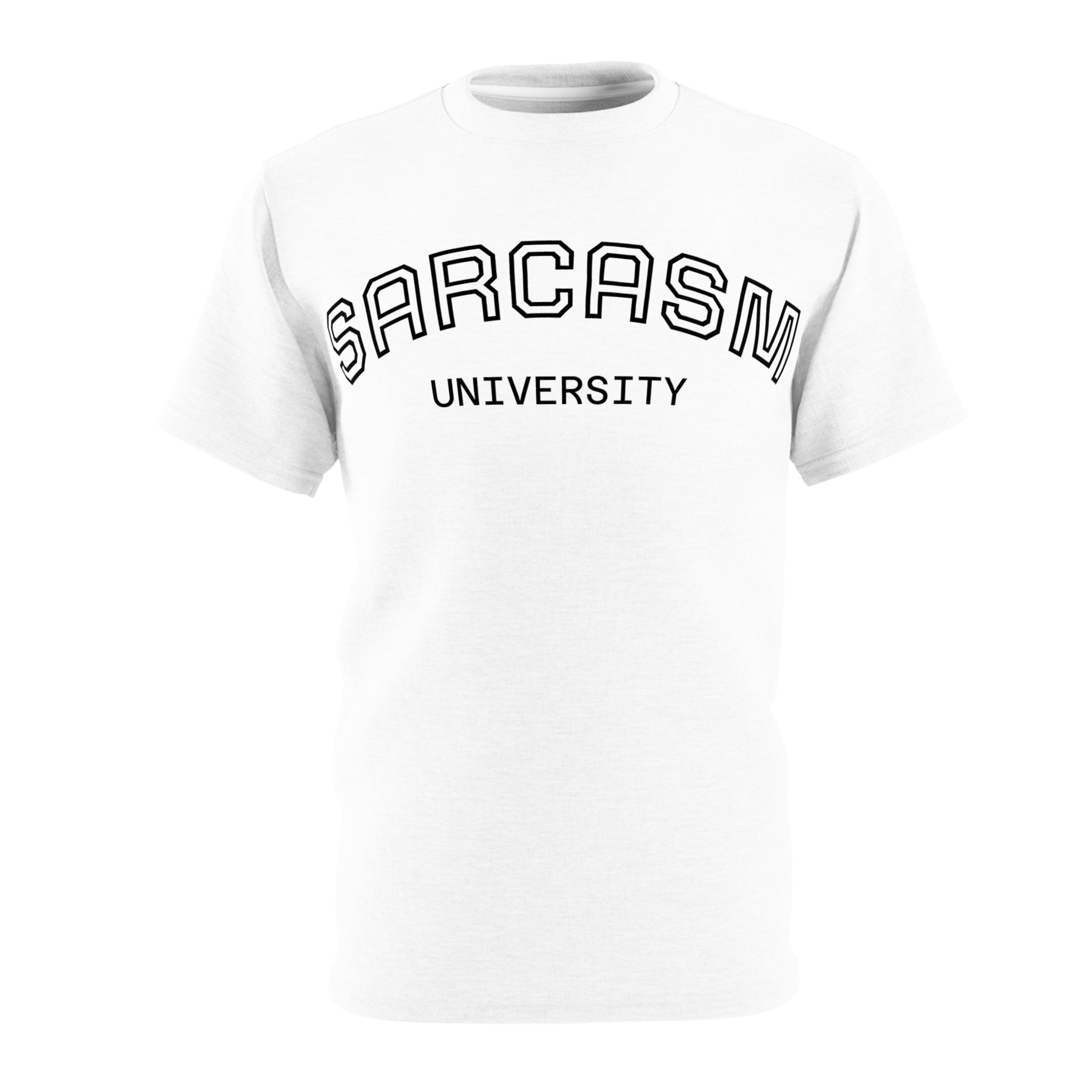 Sarcasm University T‑Shirt — Funny Collegiate Graphic Tee