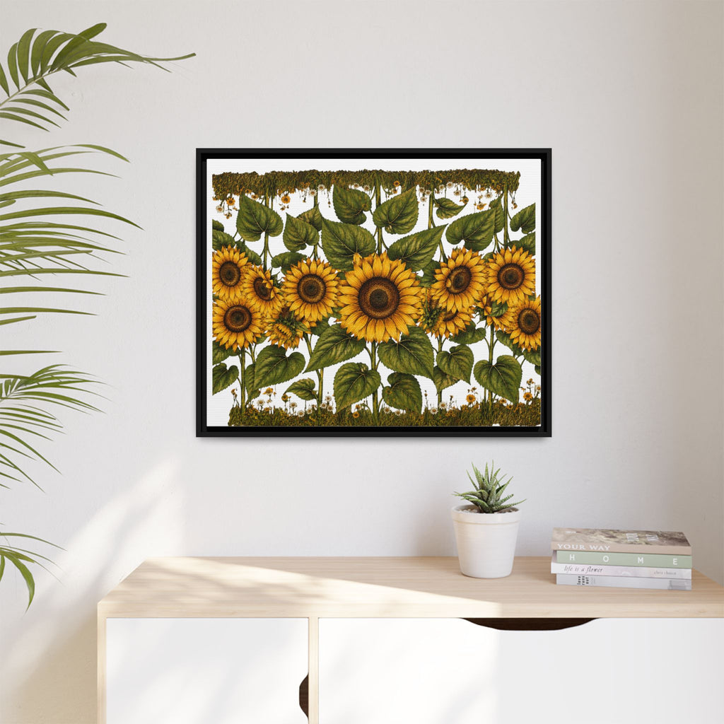 Framed Sunflower Canvas Print — Matte Floral Wall Art
