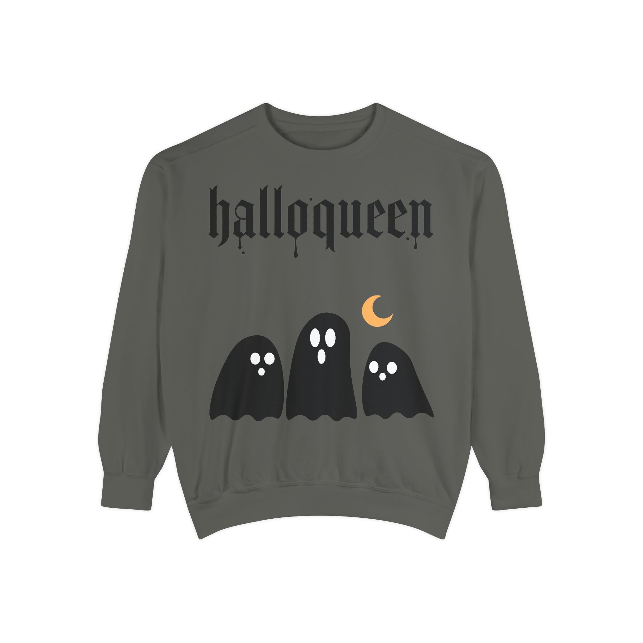 Halloween Sweatshirt — "halloqueen" Ghosts Pullover