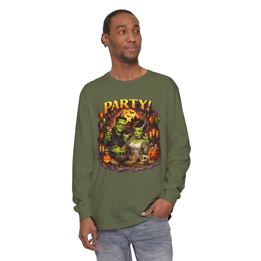 Mr. & Mrs. Frankenstein Halloween Monster Party Long Sleeve T-Shirt