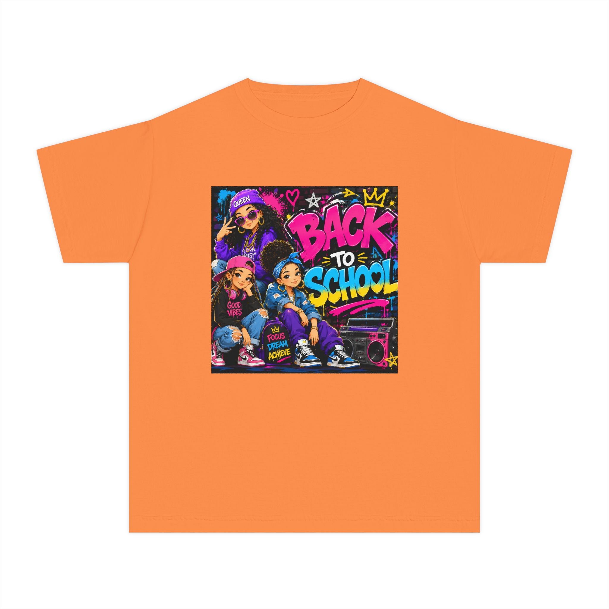 Back to School Youth Tee — Retro Hip-Hop Graphic with Custom Name