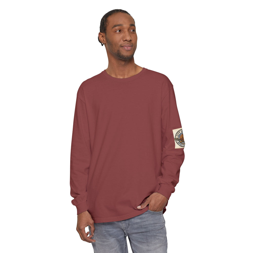 Basketball Club Long Sleeve Tee — City Indiana Winged Ball Graphic